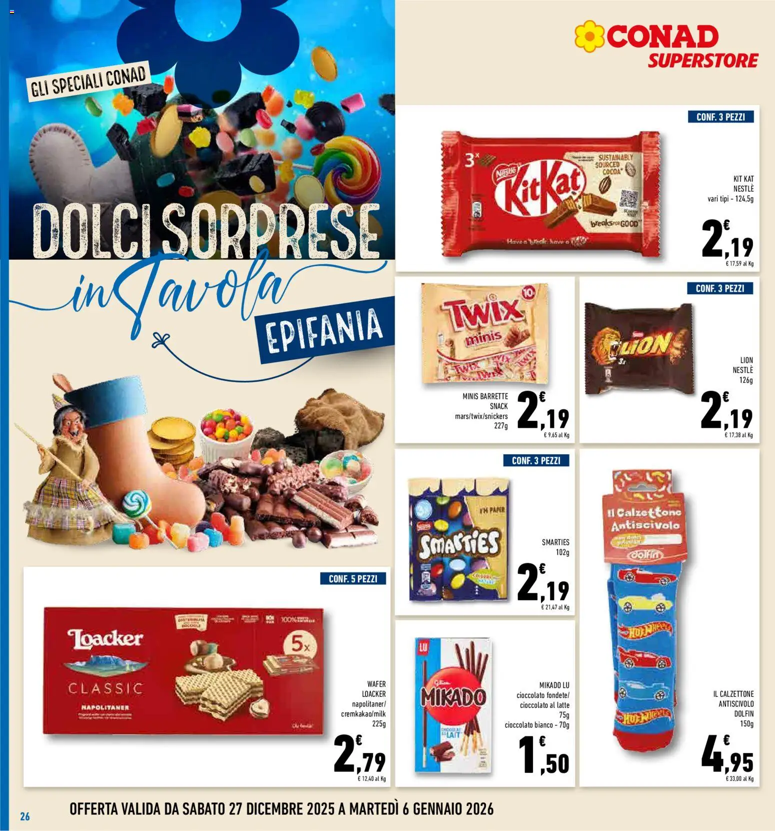 Volantino Conad del 27.12.2025 | Pagina: 26 | Prodotti: Cioccolato, Latte