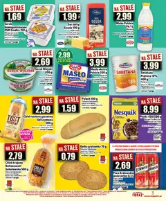 Pogląd oferty "Topaz gazetka - Ceny małe na stałe" - ważna od 02.04.2026 | Strona: 3 | Produkty: Ser żółty, Bułka, Mleko, Płatki