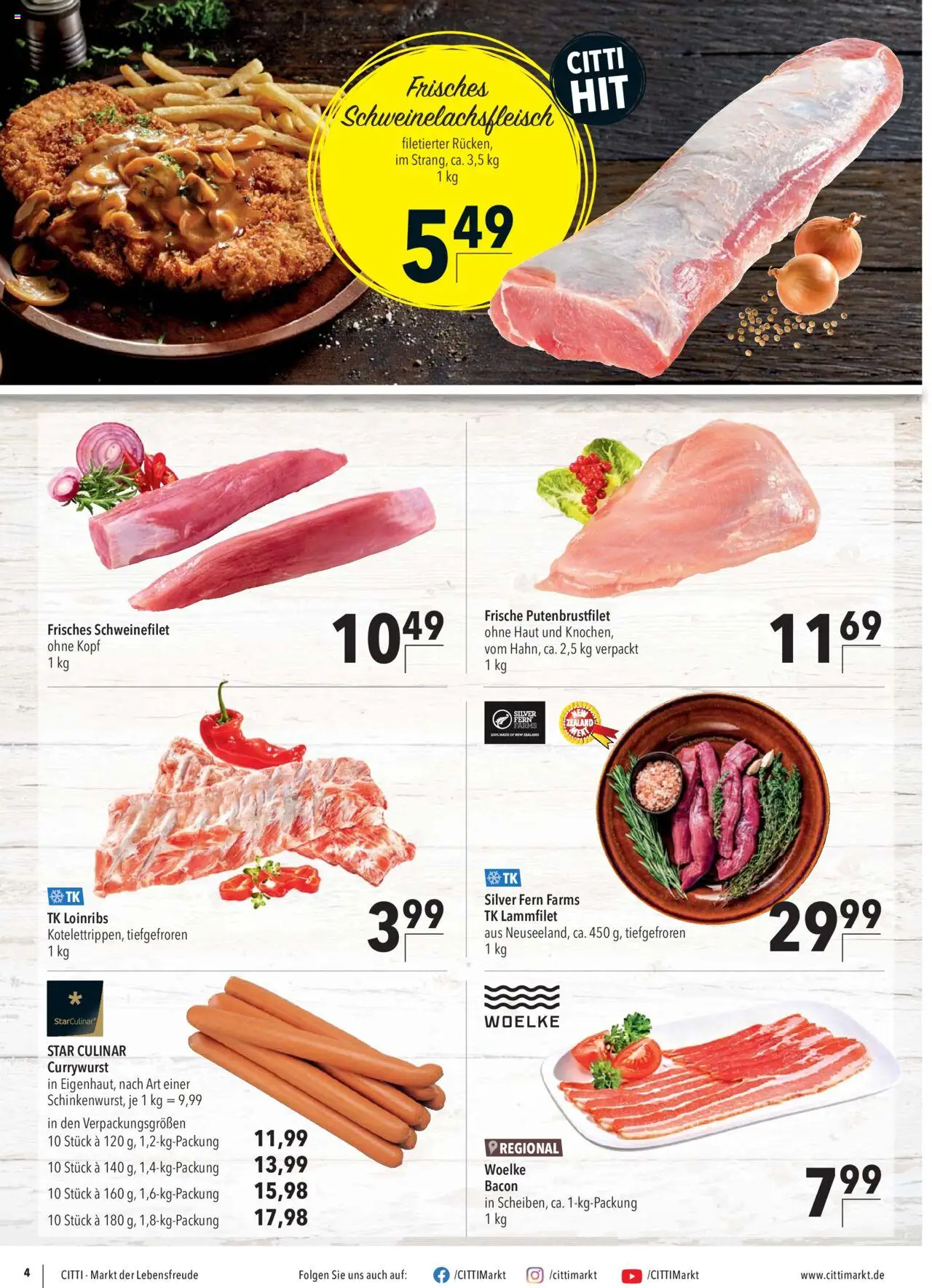 CITTI Markt - Aktuelle Angebote für Profis - gültig ab dem 13.08.2025 | Seite: 4 | Produkte: Schweinefilet
