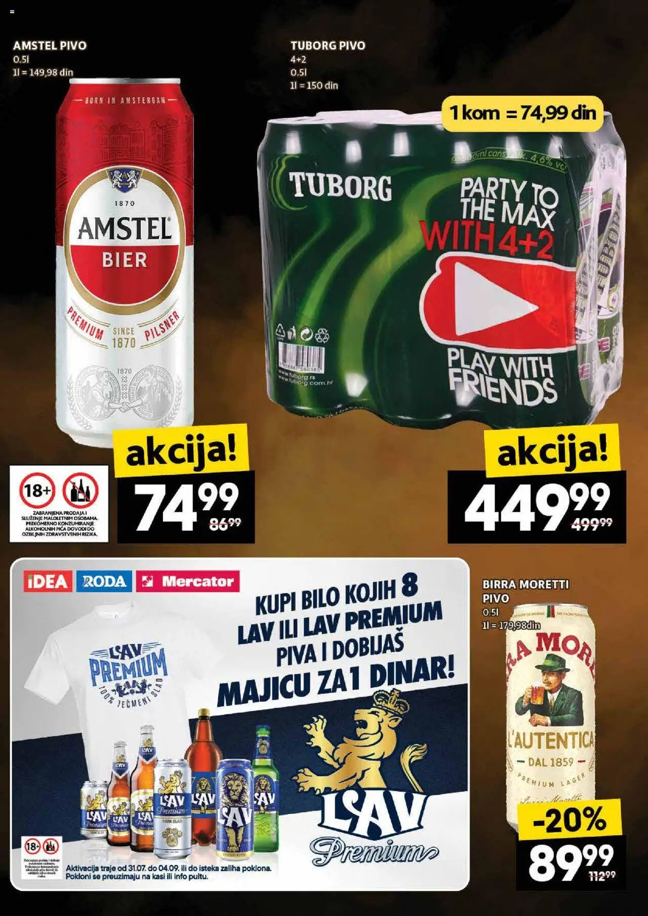 Roda katalog - važi od 07.08.2025 | Strana: 36 | Proizvode: Birra Moretti, Amstel, Pica, Pivo
