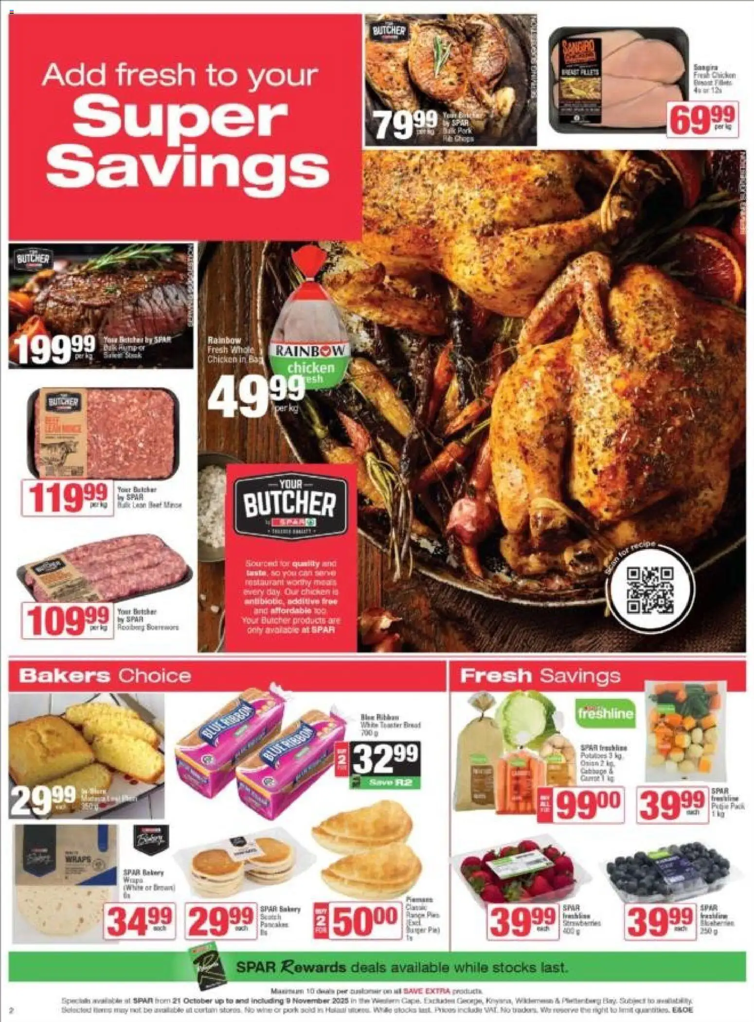 New Spar catalogue – valid from 21.10.2025 | Page: 4 | Products: Bakery, Toaster, Wine, Chicken