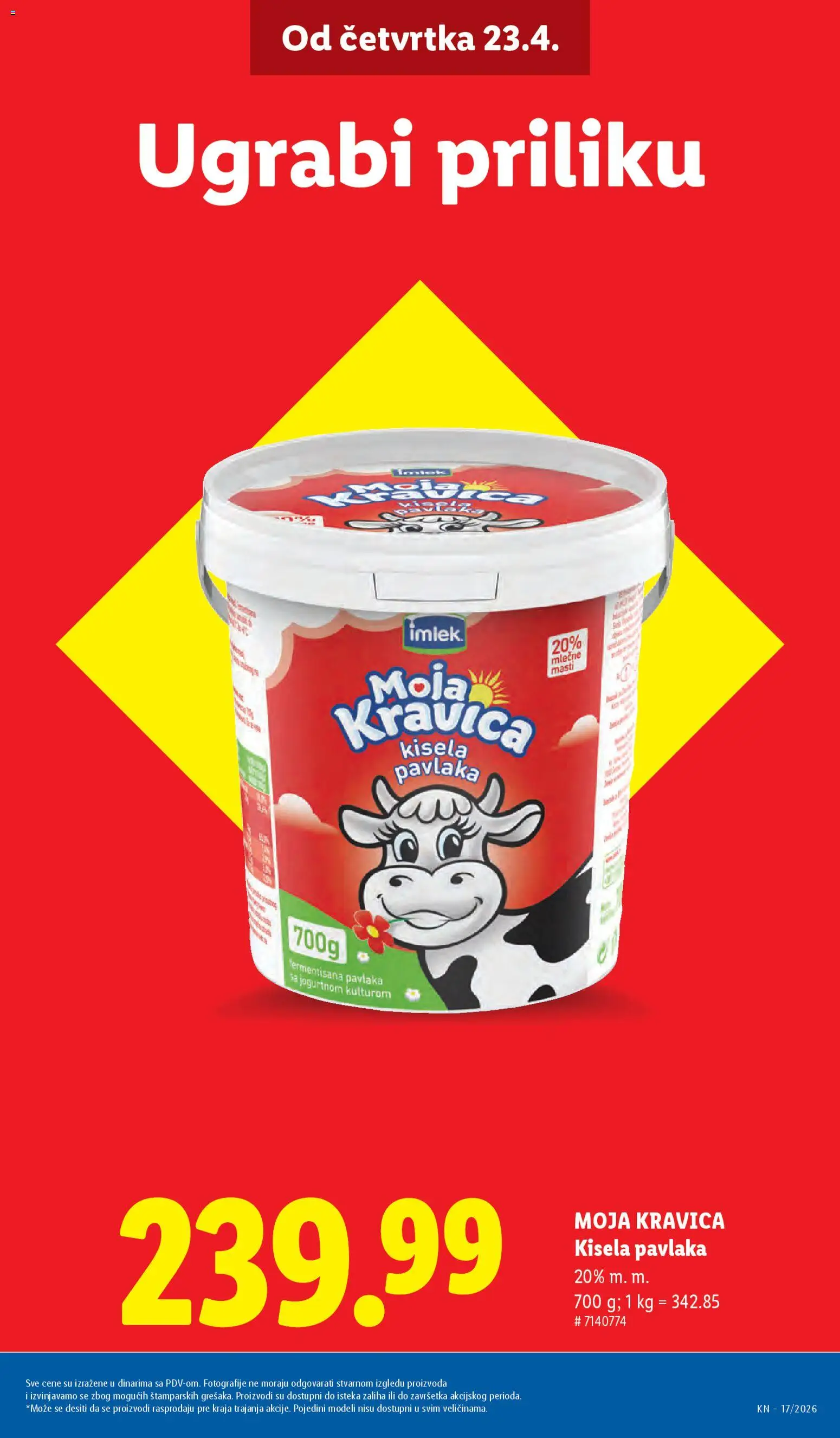 Lidl katalog - važi od 23.04.2026 | Strana: 7 | Proizvode: Kisela pavlaka, Moja kravica, Pavlaka