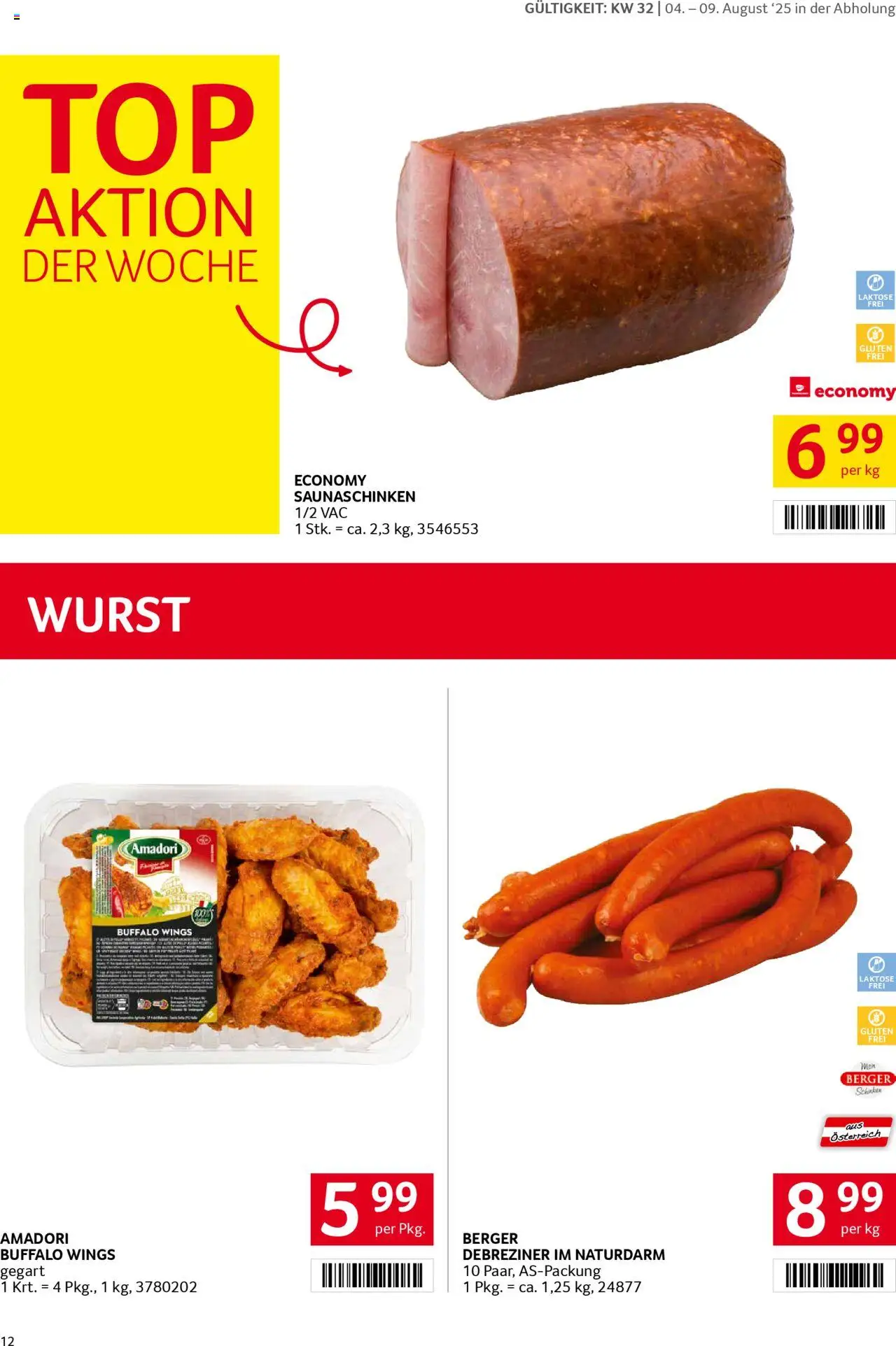 Transgourmet Flugblatt gültig ab 03.08.2025 | Seite: 11 | Produkte: Wurst, Schinken