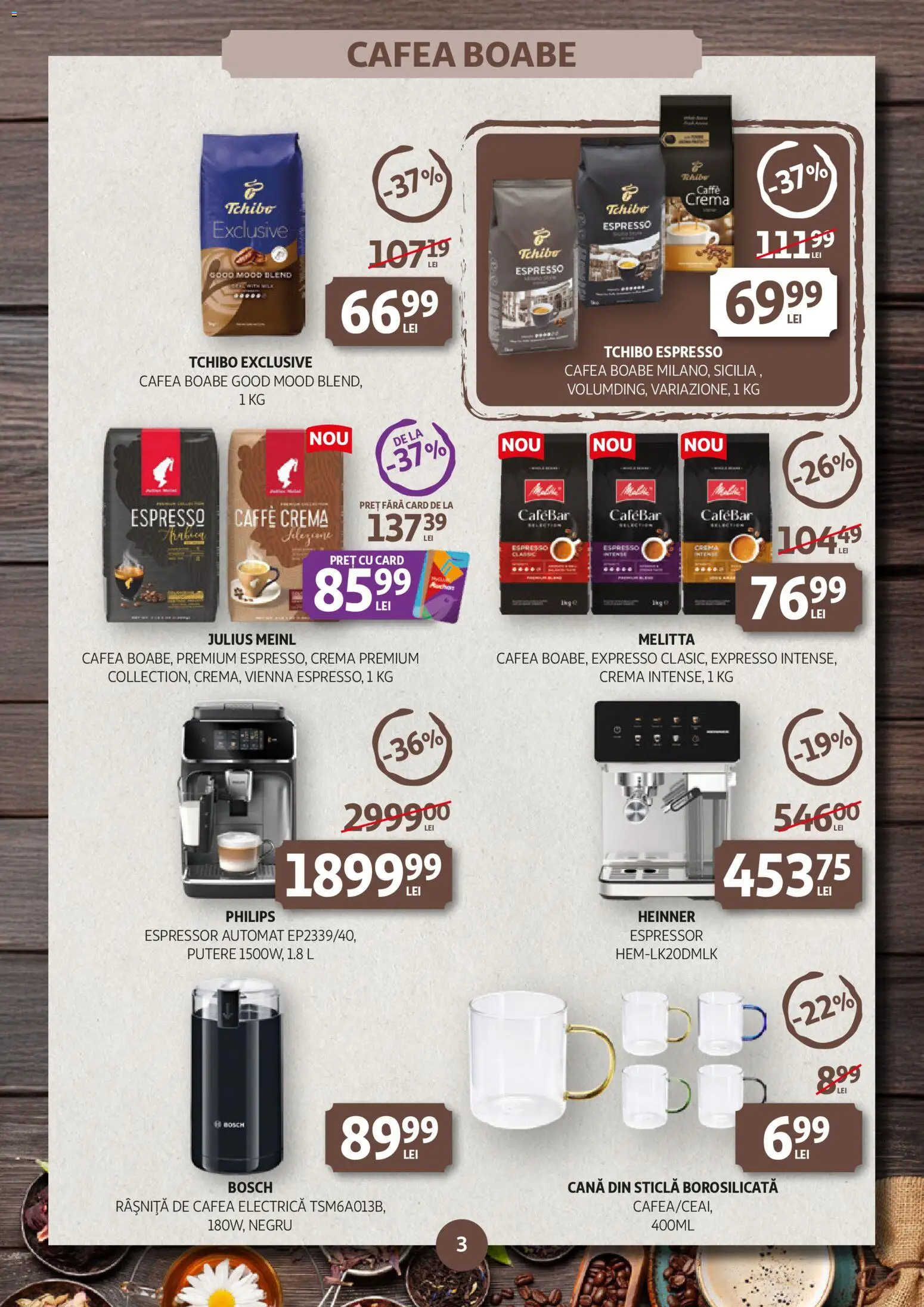 Noul catalog Auchan – valabil de la 14.01.2026 | Pagină: 3 | Produse: Espressor, Enginar, Cremă, Cafea