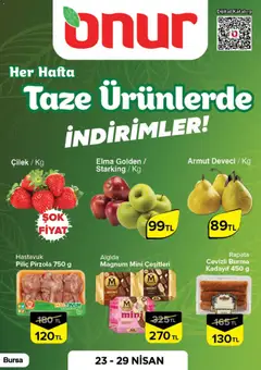 23.04.2026 tarihinden itibaren geçerli olan Onur Market kataloğu önizlemesi