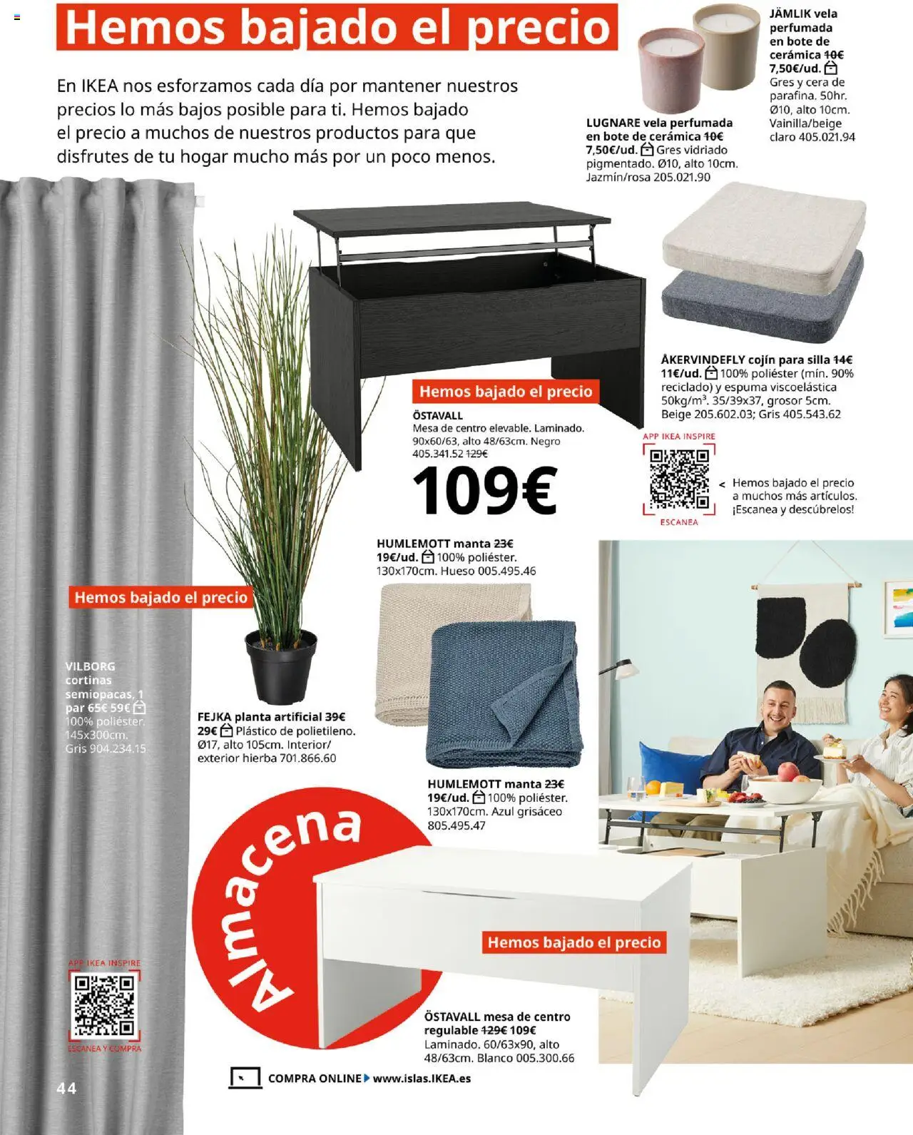 Catálogo IKEA La vida comienza en la cocina │ válido desde el 18.09.2025 | Página: 44 | Productos: Vela, Manta, Planta artificial, Mesa