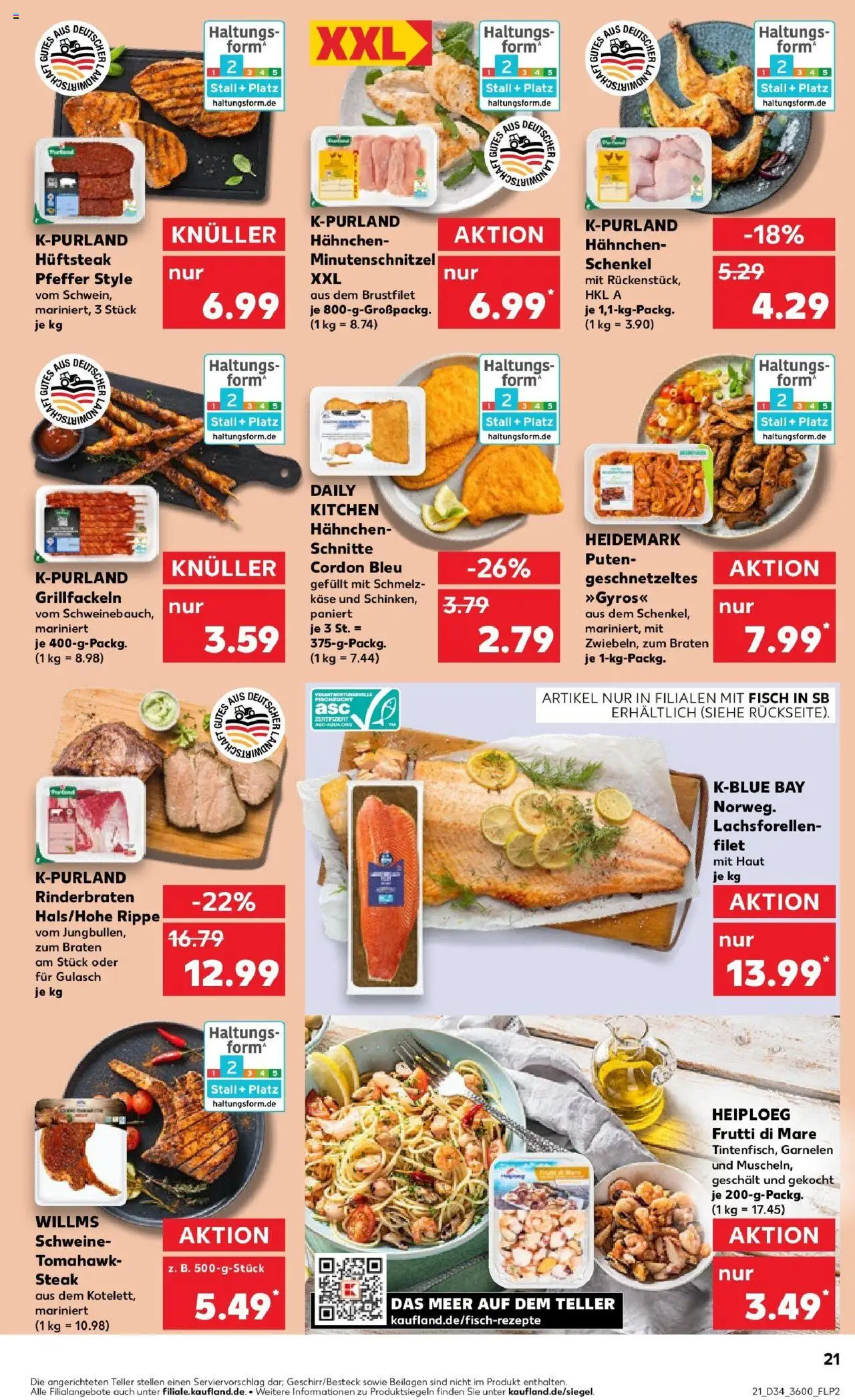 Kaufland prospekt Meiningen	 - gültig ab dem 21.08.2025 | Seite: 21 | Produkte: Käse, Gyros, Gulasch, Steak
