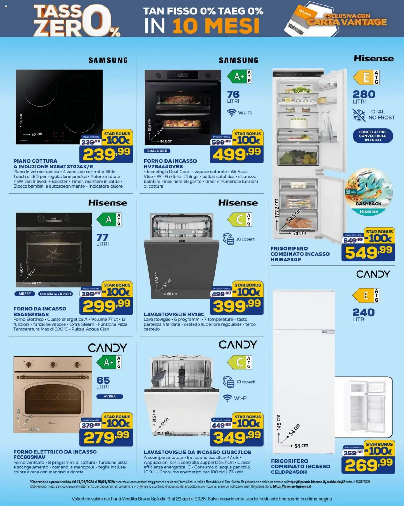 Volantino BRUNO del 09.04.2026 | Pagina: 30 | Prodotti: Pizza, Forno, Frigorifero combinato, Forno elettrico