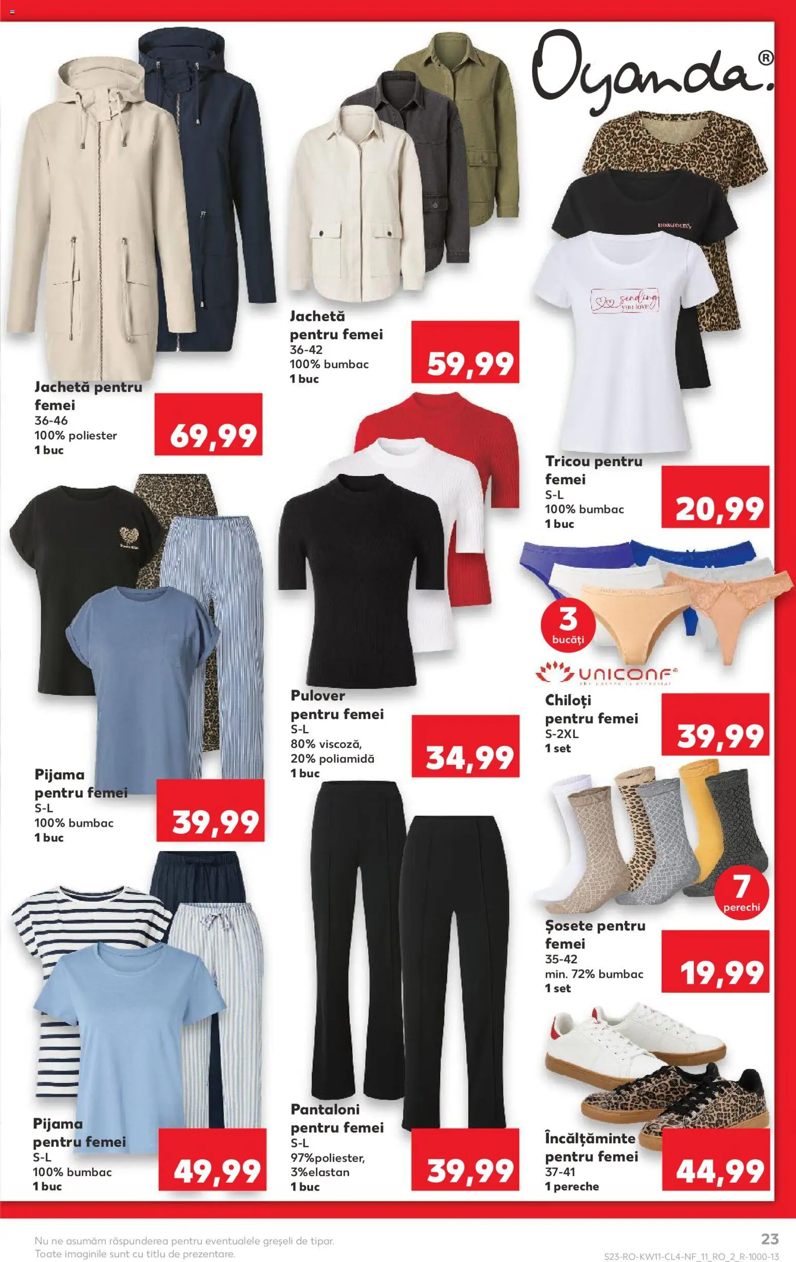 Noul catalog Kaufland – valabil de la 11.03.2026 | Pagină: 23 | Produse: Jachetă, Pulover, Pantaloni, Chiloți