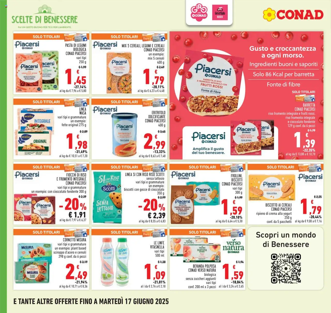 Volantino Conad del 05.06.2025 | Pagina: 8 | Prodotti: Legumi, Cioccolato, Cereali, Pasta