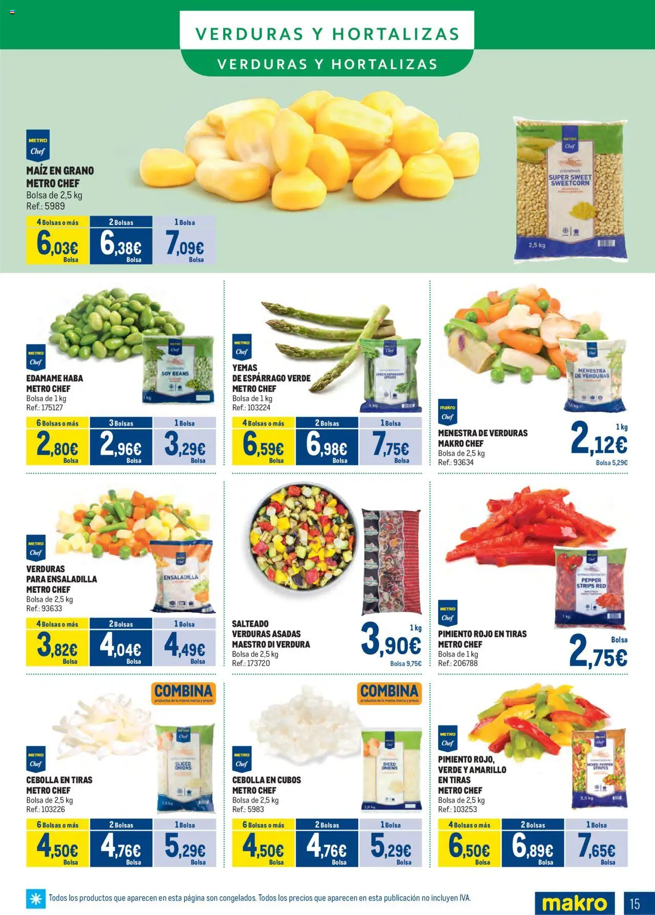 Makro - Congelados Centro │ válido desde el 04.08.2025 | Página: 15 | Productos: Ensaladilla, Κάδος απορρυμάτων, Παγωμένο τσάι, Bolsa