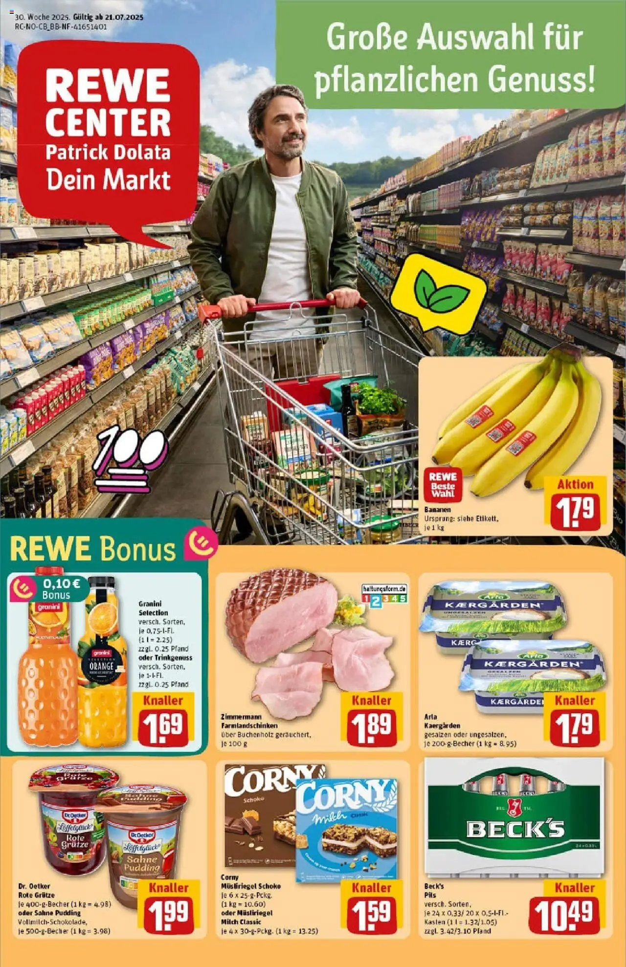Rewe prospekt Bad Zwischenahn	 - gültig ab dem 20.07.2025 | Seite: 1 | Produkte: Pils, Bananen, Pudding, Granini