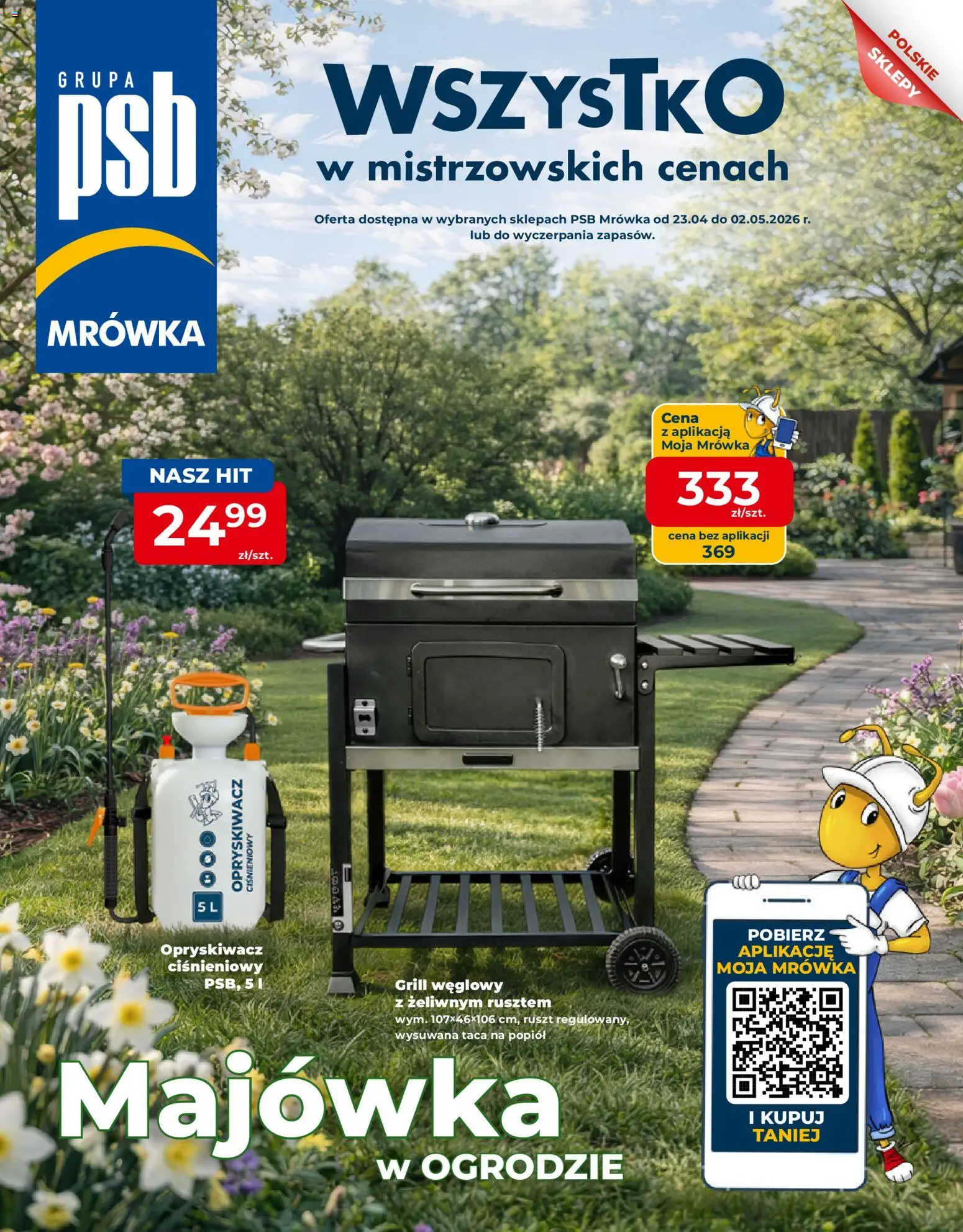 Mrówka gazetka - Rypin od 23.04.2026 | Strona: 1 | Produkty: Opryskiwacz, Grill, Ruszt