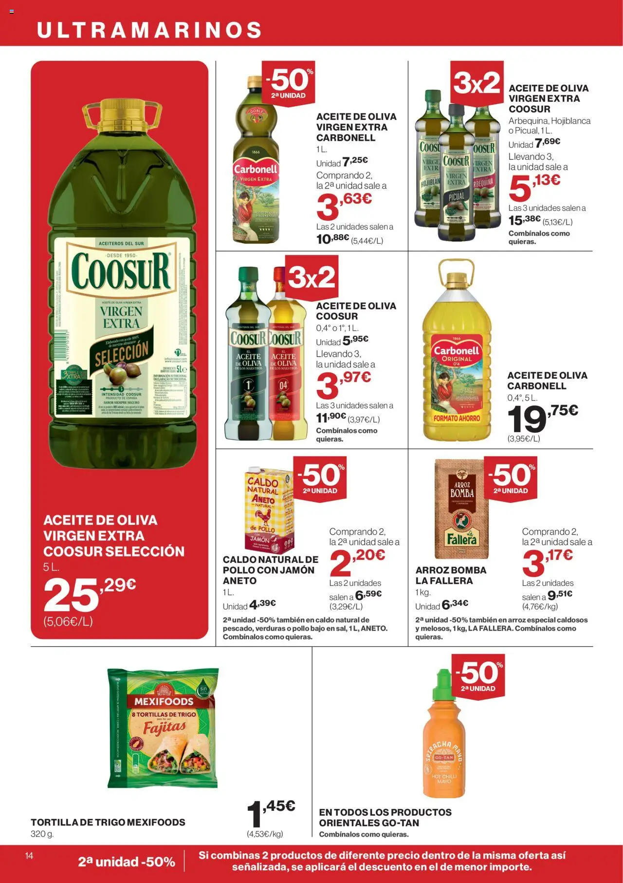 Supercor Península y Baleares │ válido desde el 09.10.2025 | Página: 14 | Productos: Aceite, Jamón, Arroz, Aceite de oliva virgen extra