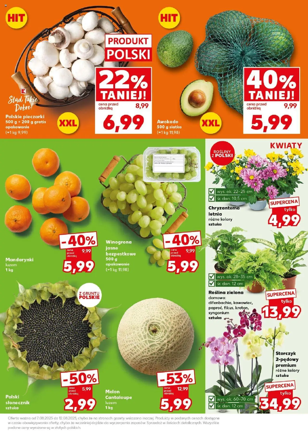 Kaufland gazetka - Super Sobota od 09.08.2025 | Strona: 23 | Produkty: Winogrona, Melon, Storczyk, Mandarynki
