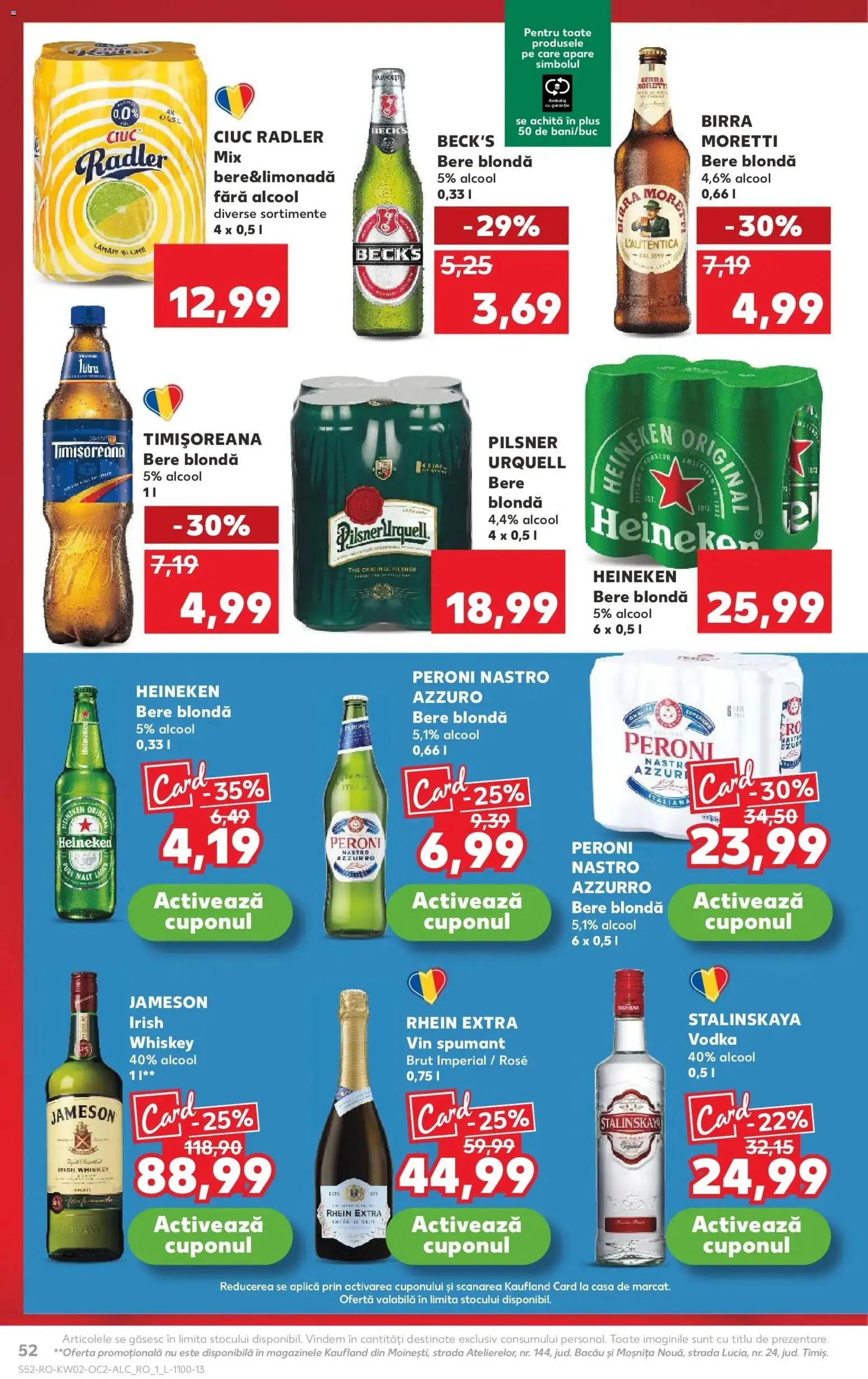 Noul catalog Kaufland – valabil de la 07.01.2026 | Pagină: 52 | Produse: Vin, Vodka, Whiskey, Lămâie