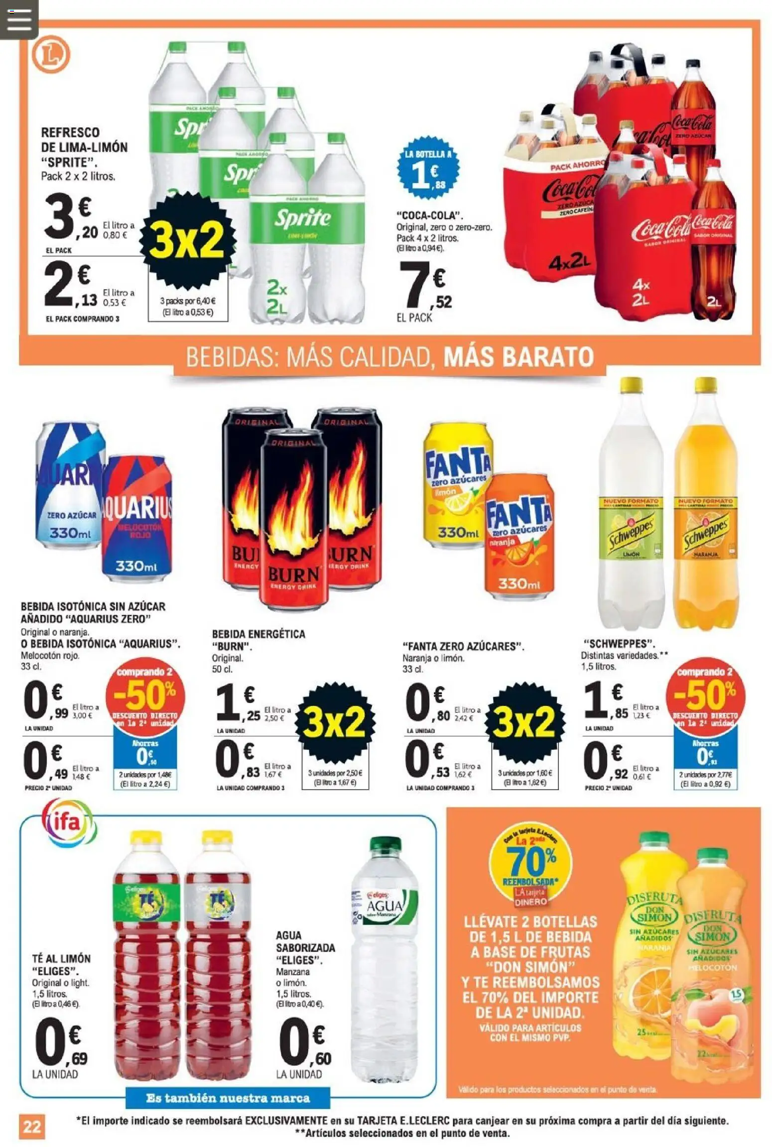 E.Leclerc folleto │ válido desde el 08.04.2026 | Página: 22 | Productos: Σφουγγαρίστρα, Manzana, Té, Melocotón rojo