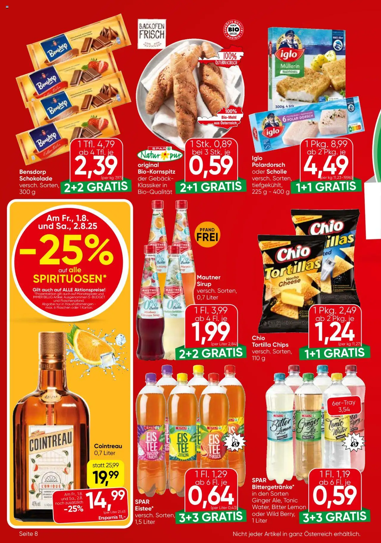 Eurospar Flugblatt - Tirol gültig ab 31.07.2025 | Seite: 8 | Produkte: Chips, Zitrone, Schokolade