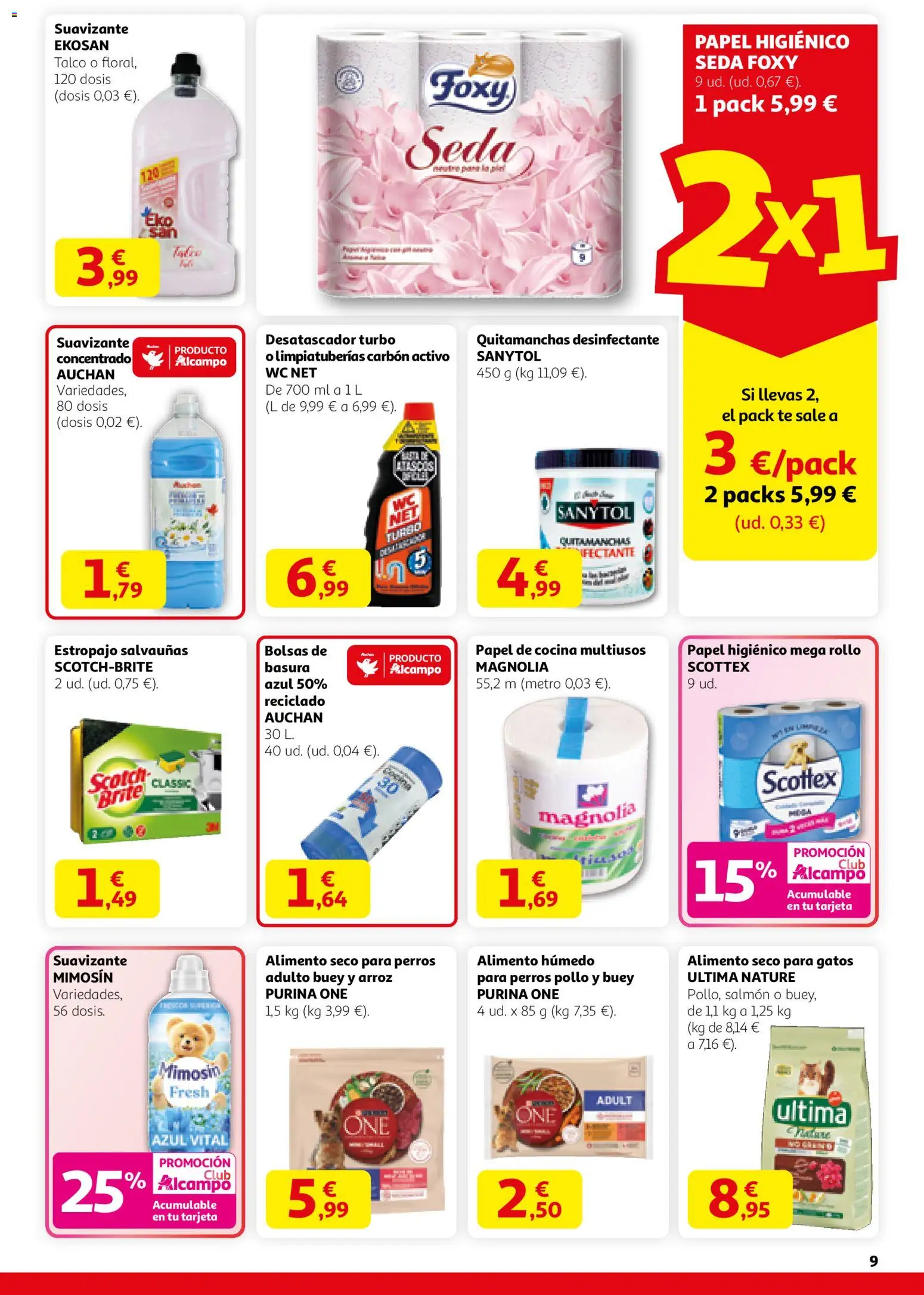 Alcampo - SS Nacional  │ válido desde el 12.02.2026 | Página: 9 | Productos: Papel higienico, Arroz, Suavizante, Cocina