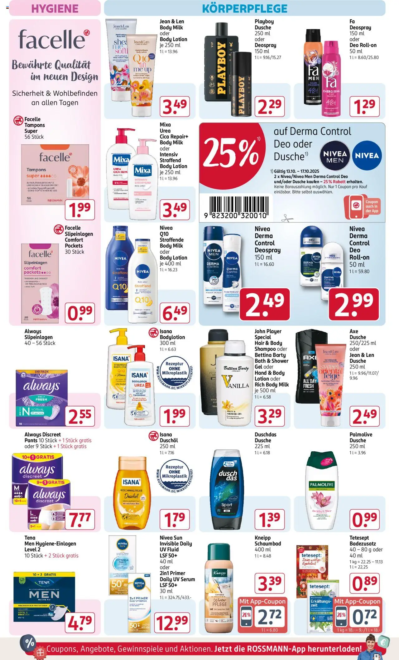 Rossmann Prospekt 	 – gültig ab 13.10.2025 | Seite: 12 | Produkte: Duft, Duschdas, Duschöl, Player