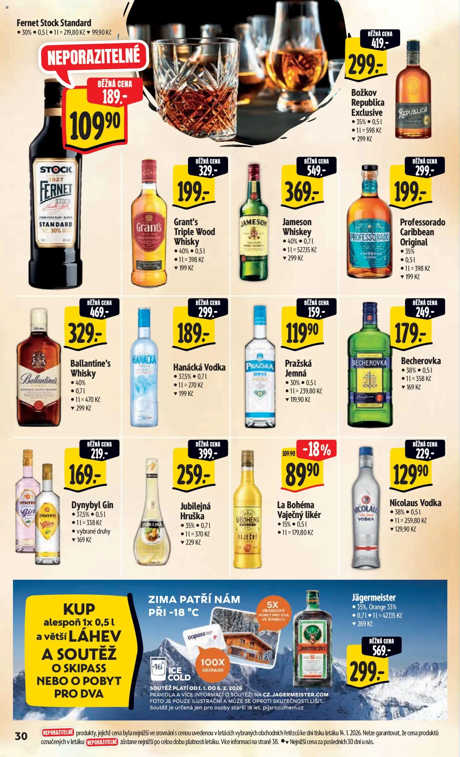 Albert leták - Hypermarket od 21.01.2026 | Strana: 36 | Produkty: Whiskey, Gin, Vodka, Božkov