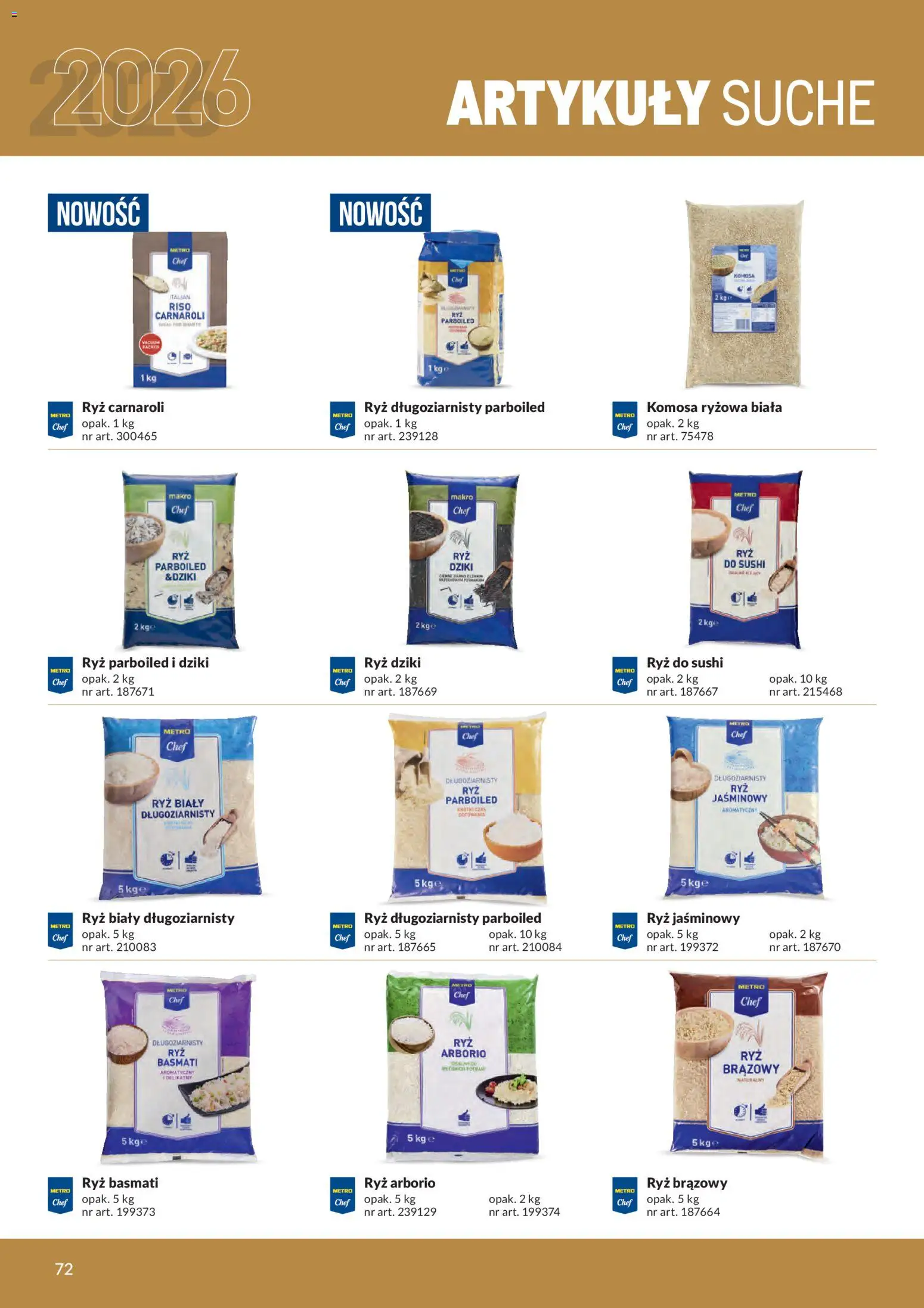 Makro gazetka - Produktów marek własnych dla profesjonalnej Gastronomii od 01.03.2026 | Strona: 72 | Produkty: Ryż długoziarnisty, Komosa ryżowa, Ryż, Ryż basmati