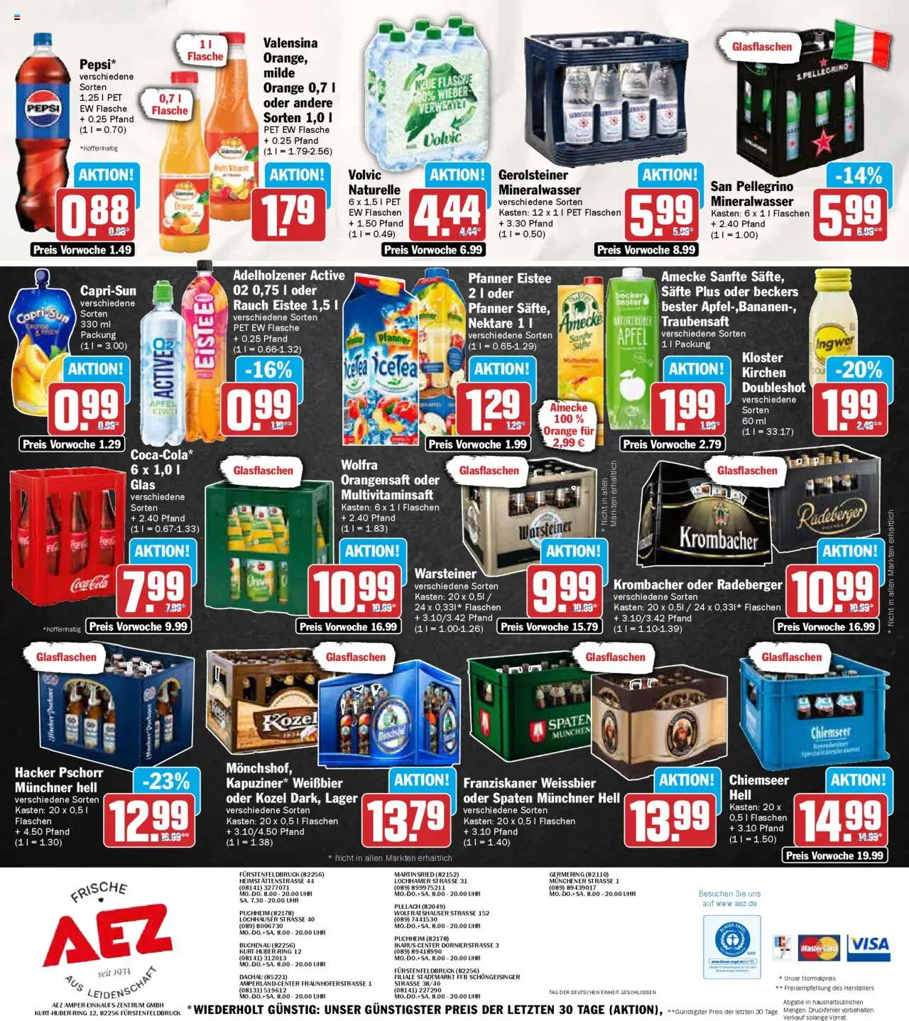 AEZ Prospekt 	 – gültig ab 29.09.2025 | Seite: 16 | Produkte: Cola, Äpfel, Bananen, Volvic