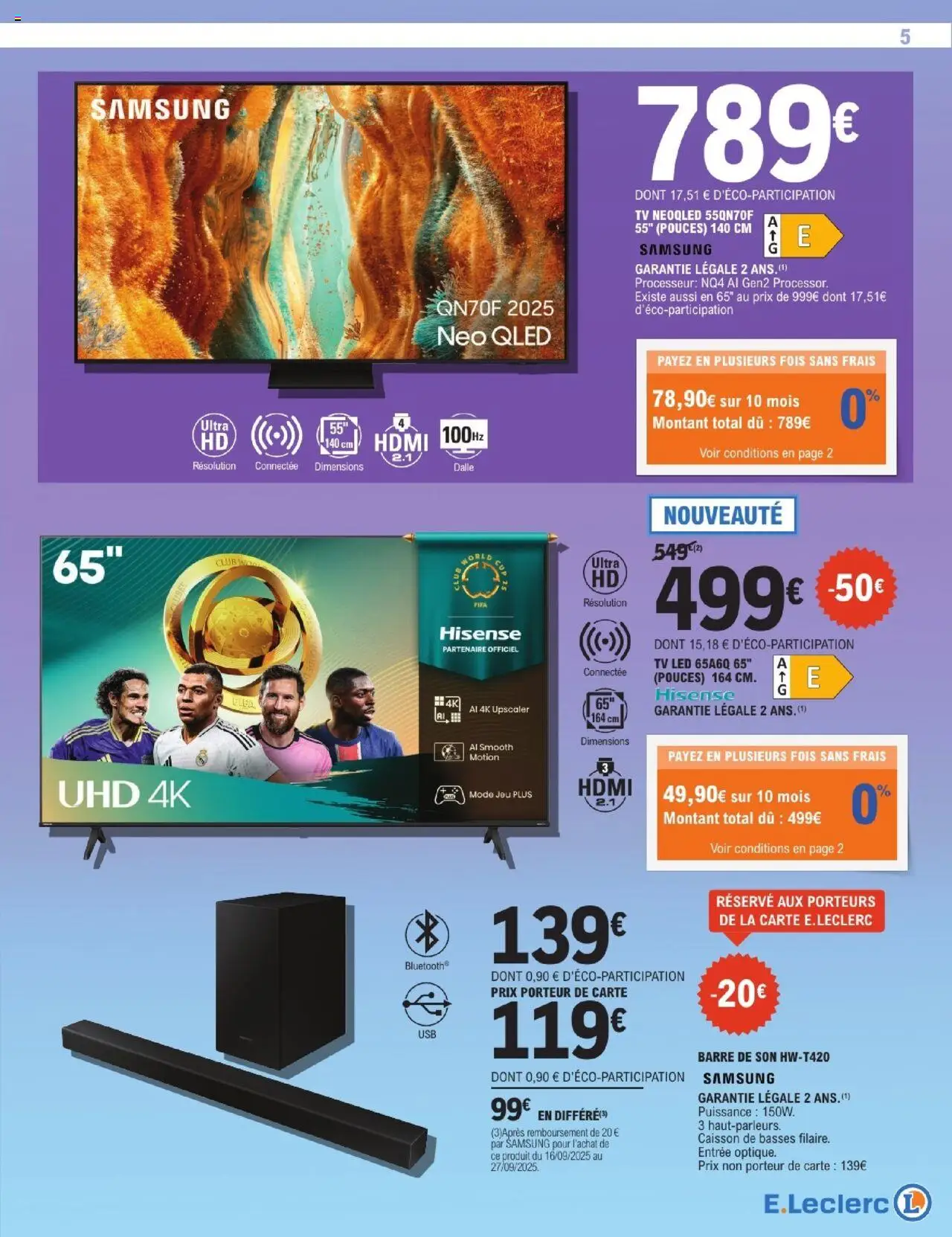 | Page: 5 | Produits: TV led, Barre de son