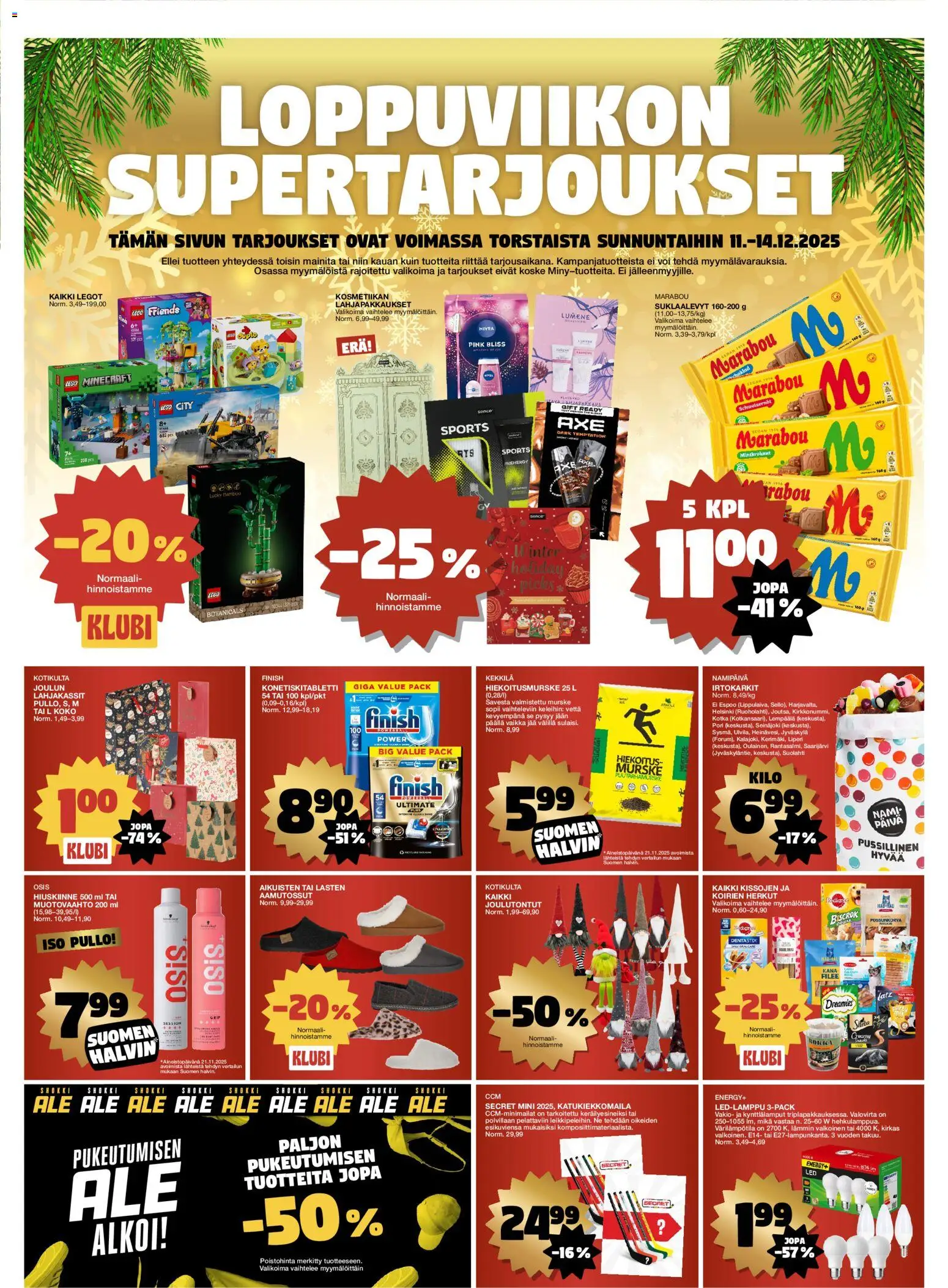 Tokmanni tarjoukset – voimassa 08.12.2025 alkaen | Sivu: 24 | Tuotteet: Irtokarkit, Mousse, Suklaalevyt, Legot