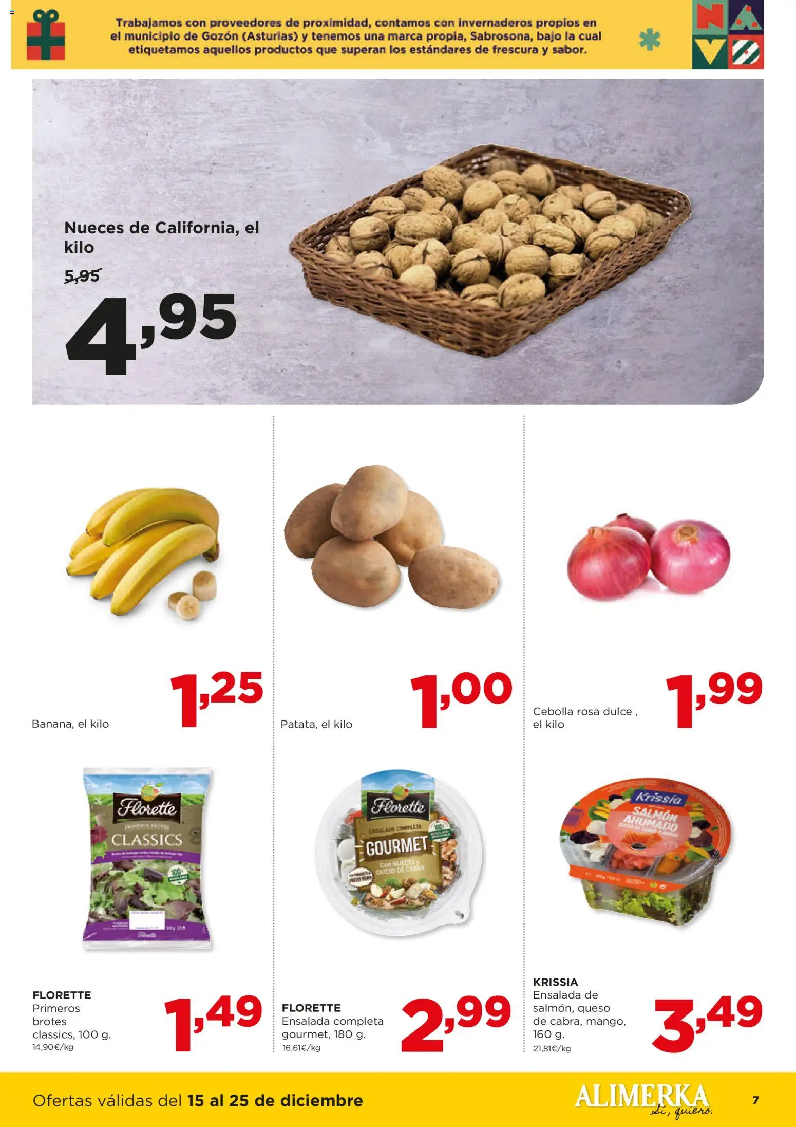 Alimerka folleto │ válido desde el 15.12.2025 | Página: 7 | Productos: Queso, Ensalada, Παγωμένο τσάι, Salmón ahumado