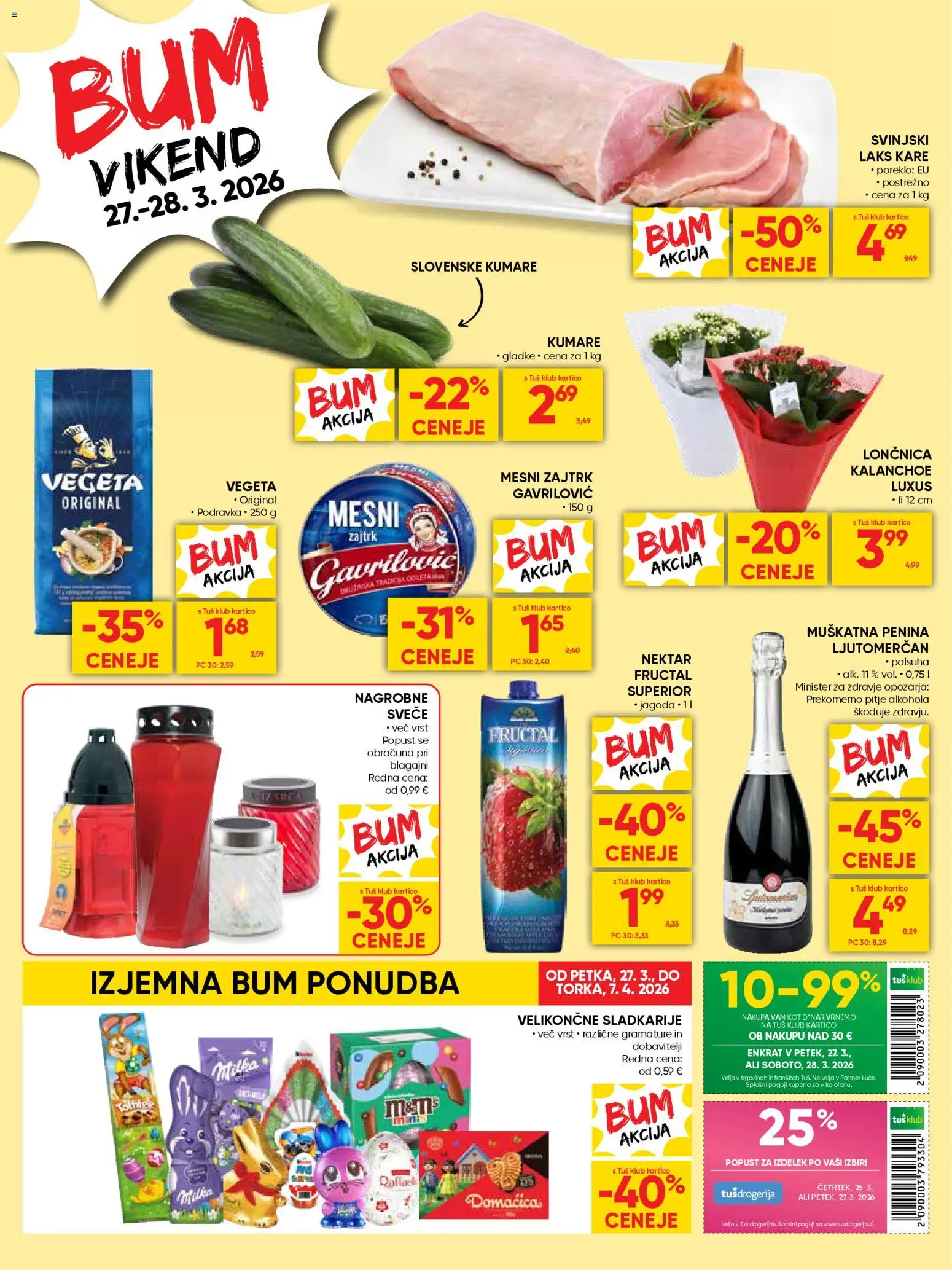 Novi Tuš katalog ponudbe – veljaven od 25.03.2026 | Stran: 20 | Izdelki: Penina, Svece
