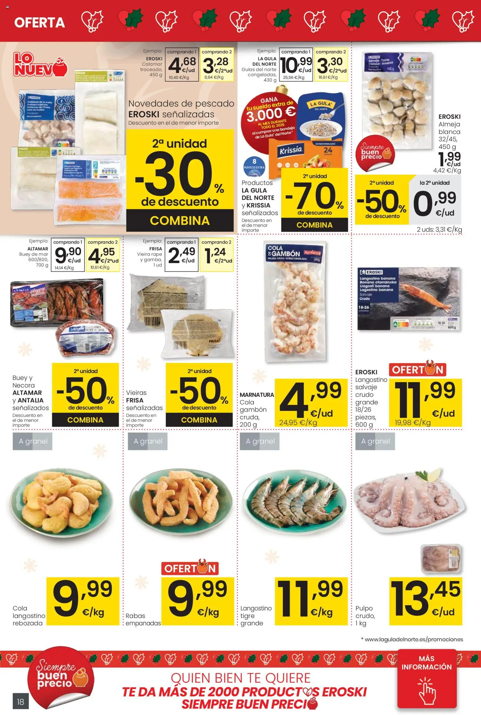 Eroski - Center │ válido desde el 18.12.2025 | Página: 18 | Productos: Pescado, Té, Bandeja, Langostino