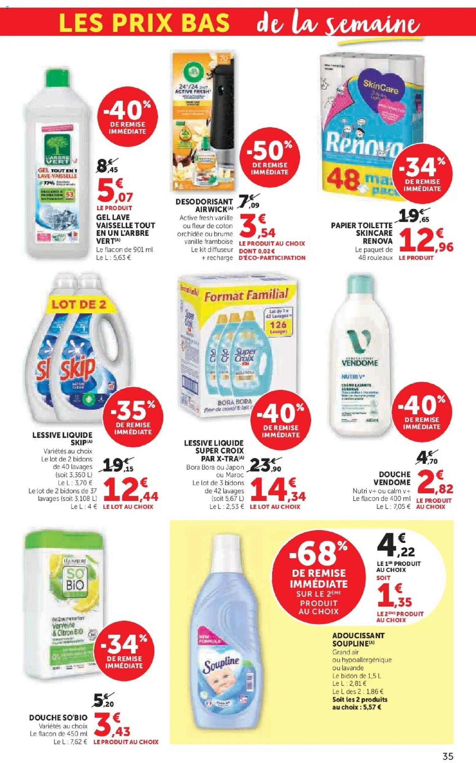 {H1} | Page: 35 | Produits: Citron, Framboise, Adoucissant, Douche