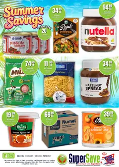 Super Save specials catalogue – valid from 24.02.2026 | Page: 8 | Products: Jam, Powder, Pasta, Cream
