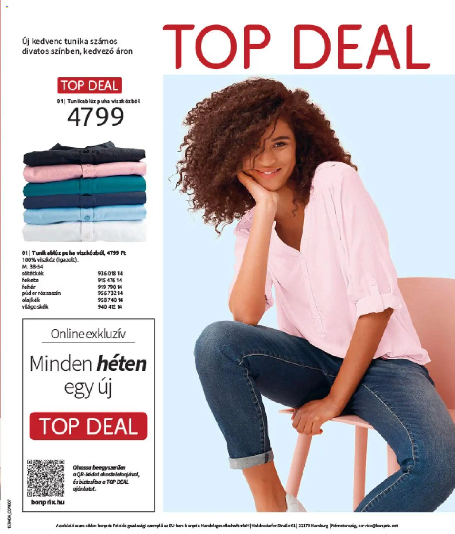 Bonprix akciós ujság - amely érvényes a következő dátumtól: 30.03.2026 | Oldal: 99 | Termékek: Tunika, Púder, Hal