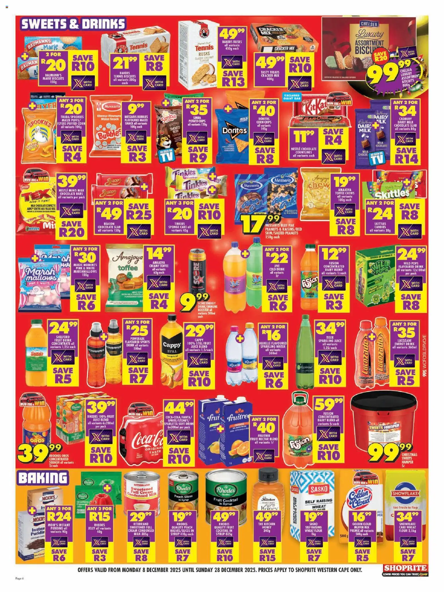 New Shoprite catalogue – valid from 08.12.2025 | Page: 6 | Products: Cake, Water, Fruit, Peach