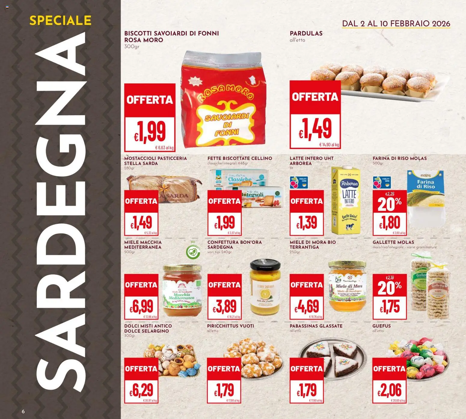 Volantino Pan del 02.02.2026 | Pagina: 6 | Prodotti: Latte, Farina, Miele, Terra
