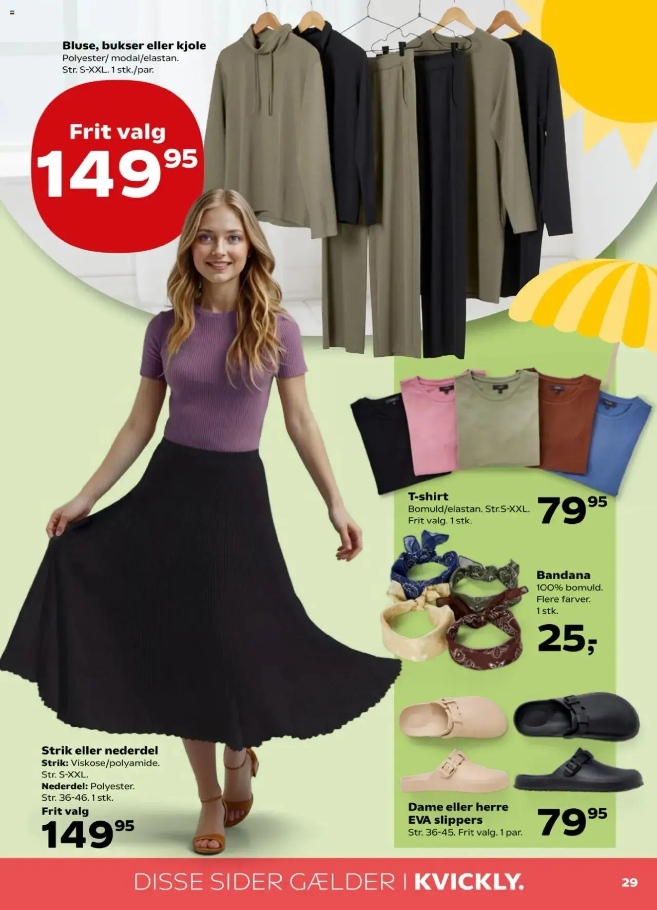 Kvickly Tilbudsavis gyldig fra 01.08.2025 | Side: 33 | Produkter: Nederdel, Bukser, Kjole