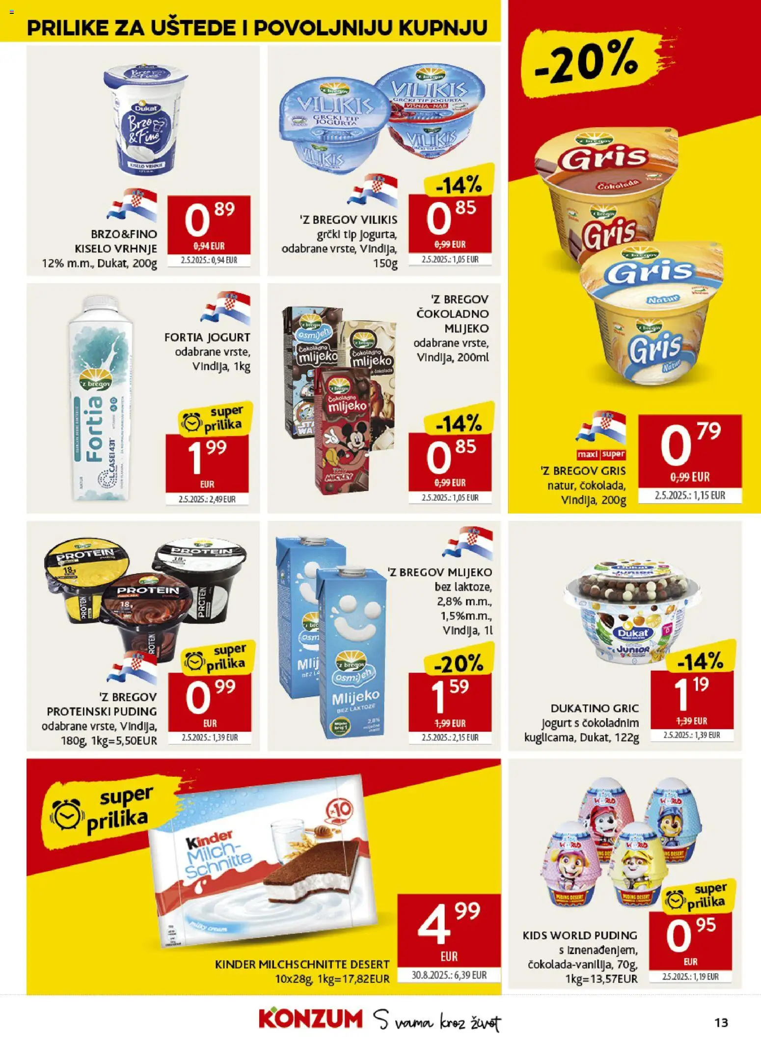 Konzum HR akciós ujság - amely érvényes a következő dátumtól: 08.04.2026 | Oldal: 13 | Termékek: Puding, Protein