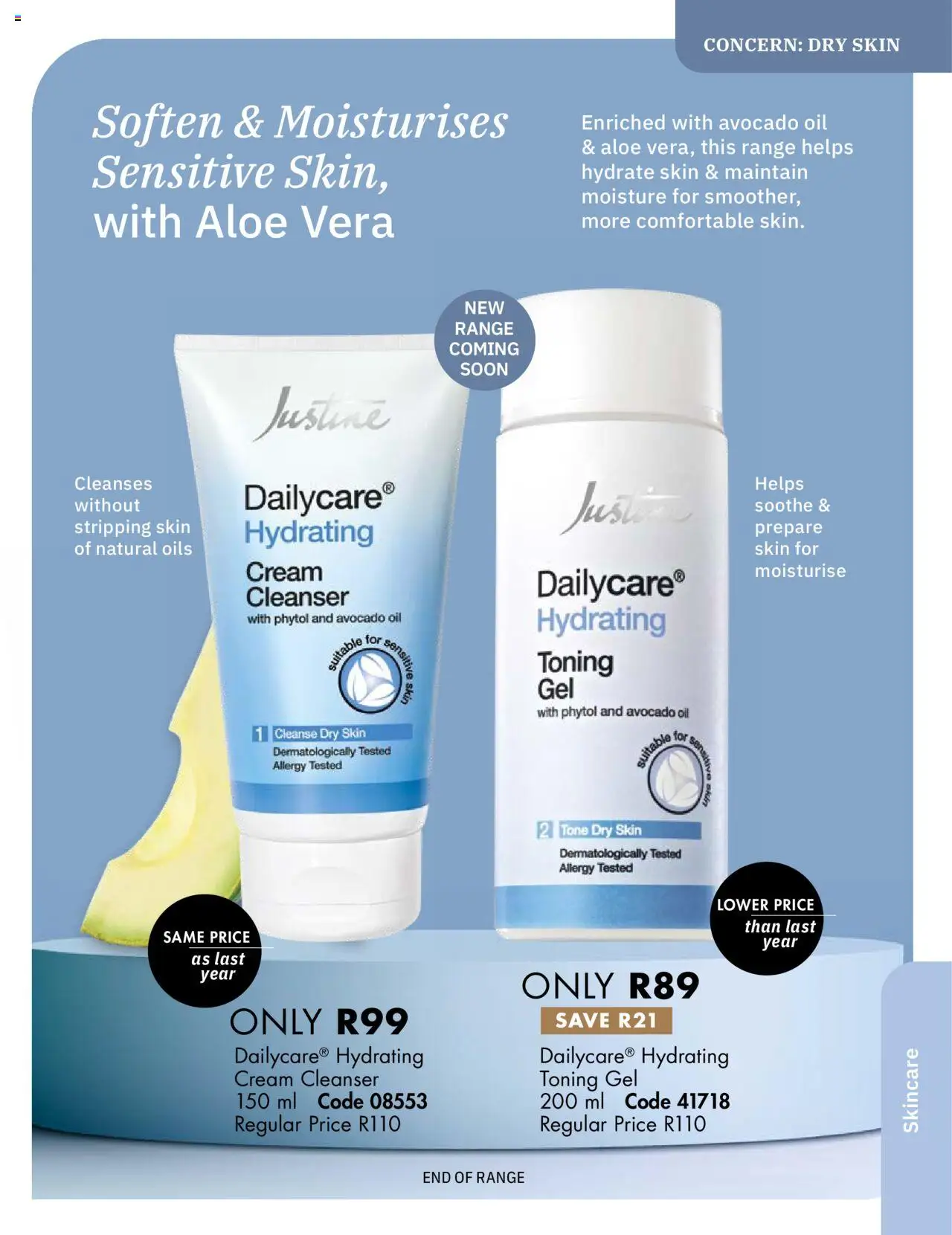 Justine Specials │ valid from 01.08.2025 | Page: 44 | Products: Oil, Cream, Toning gel, Cream cleanser