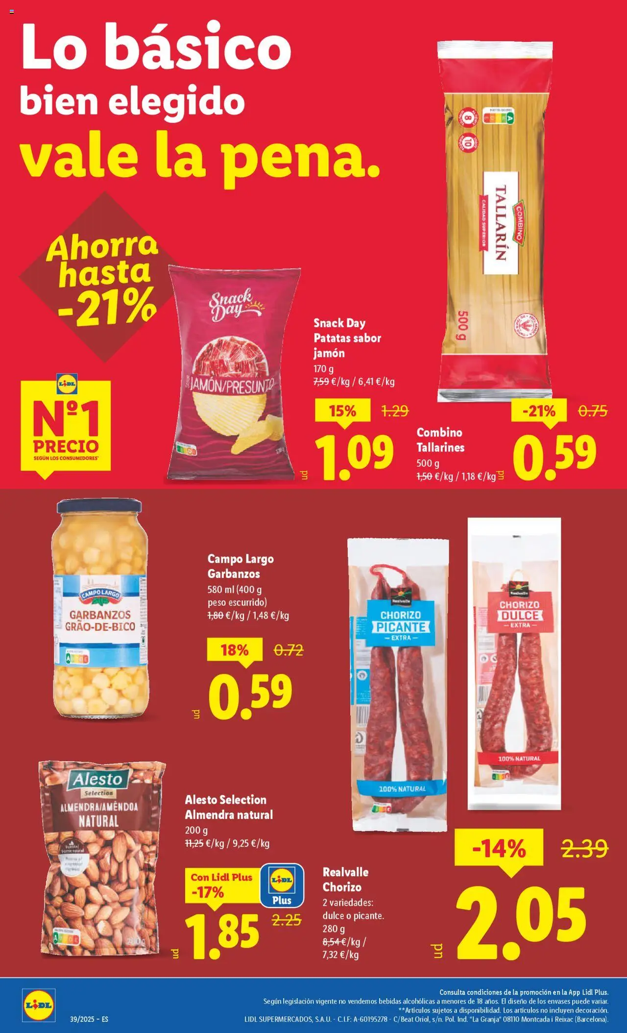 Lidl folleto │ válido desde el 22.09.2025 | Página: 2 | Productos: Jamón, Pasta, Peso