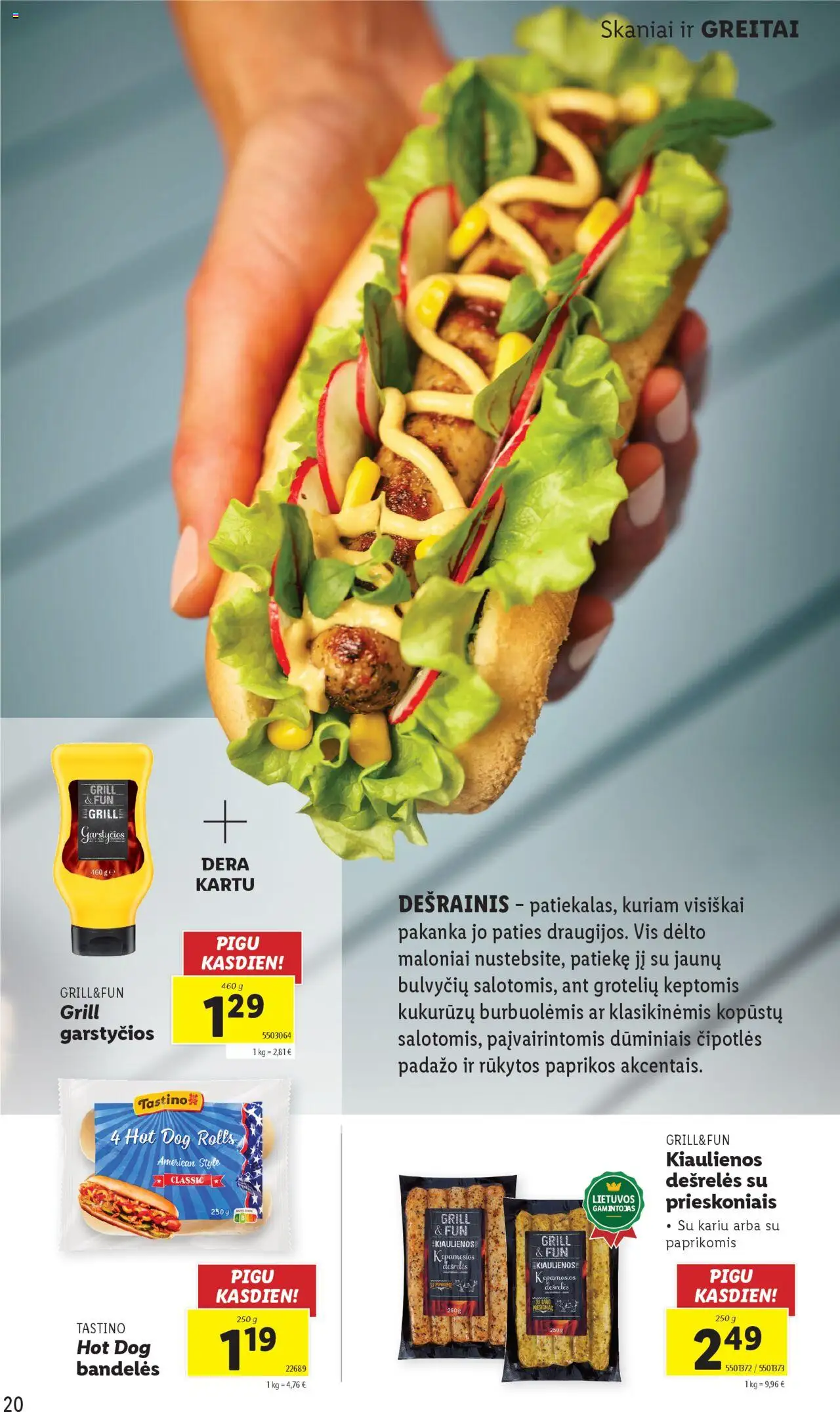 LIDL leidinys Grill & Fun│galioja nuo 21.04.2025 | Puslapis: 20 | Prekių: Kiaulienos, Dešrelės, Bandelės