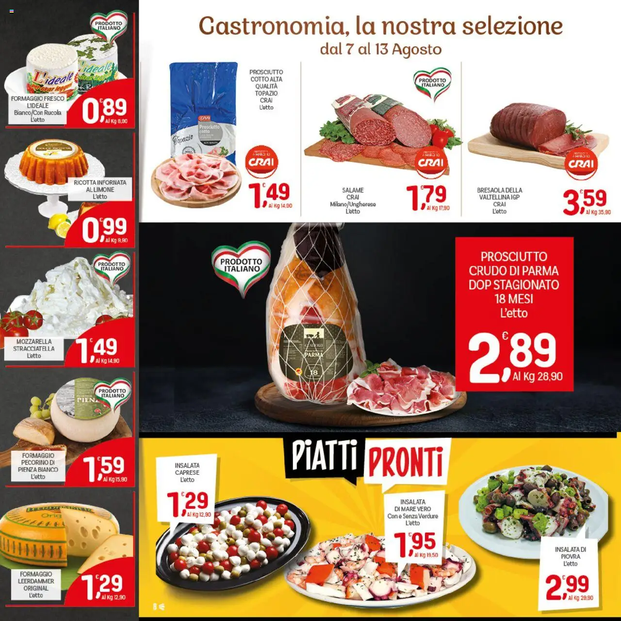 Volantino CRAI del 07.08.2025 | Pagina: 8 | Prodotti: Salame, Limone, Prosciutto, Ricotta