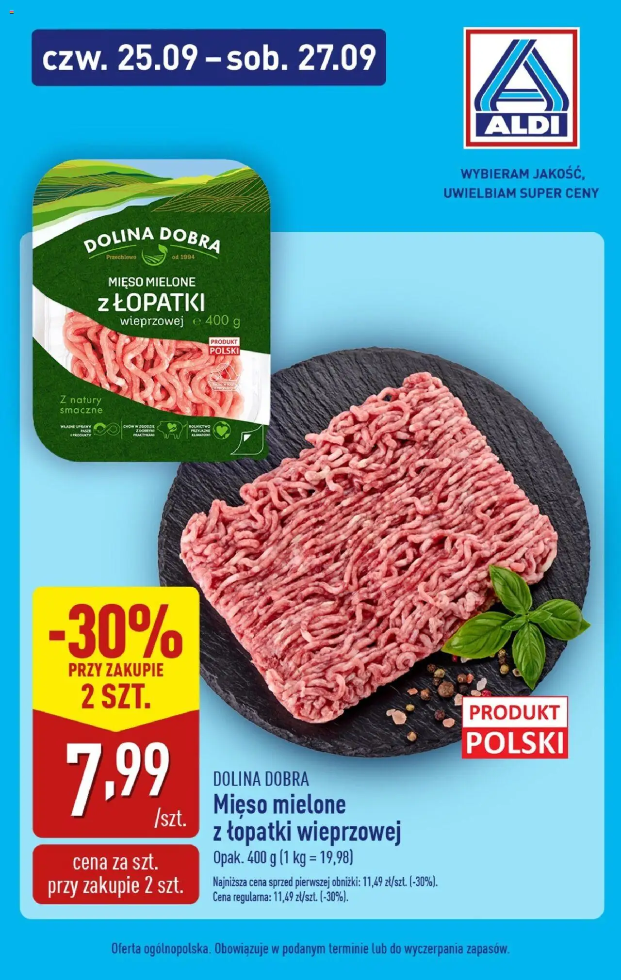 Aldi Gazetka - Promocje weekend od 25.09.2025 | Strona: 5 | Produkty: Mięso, Mięso mielone