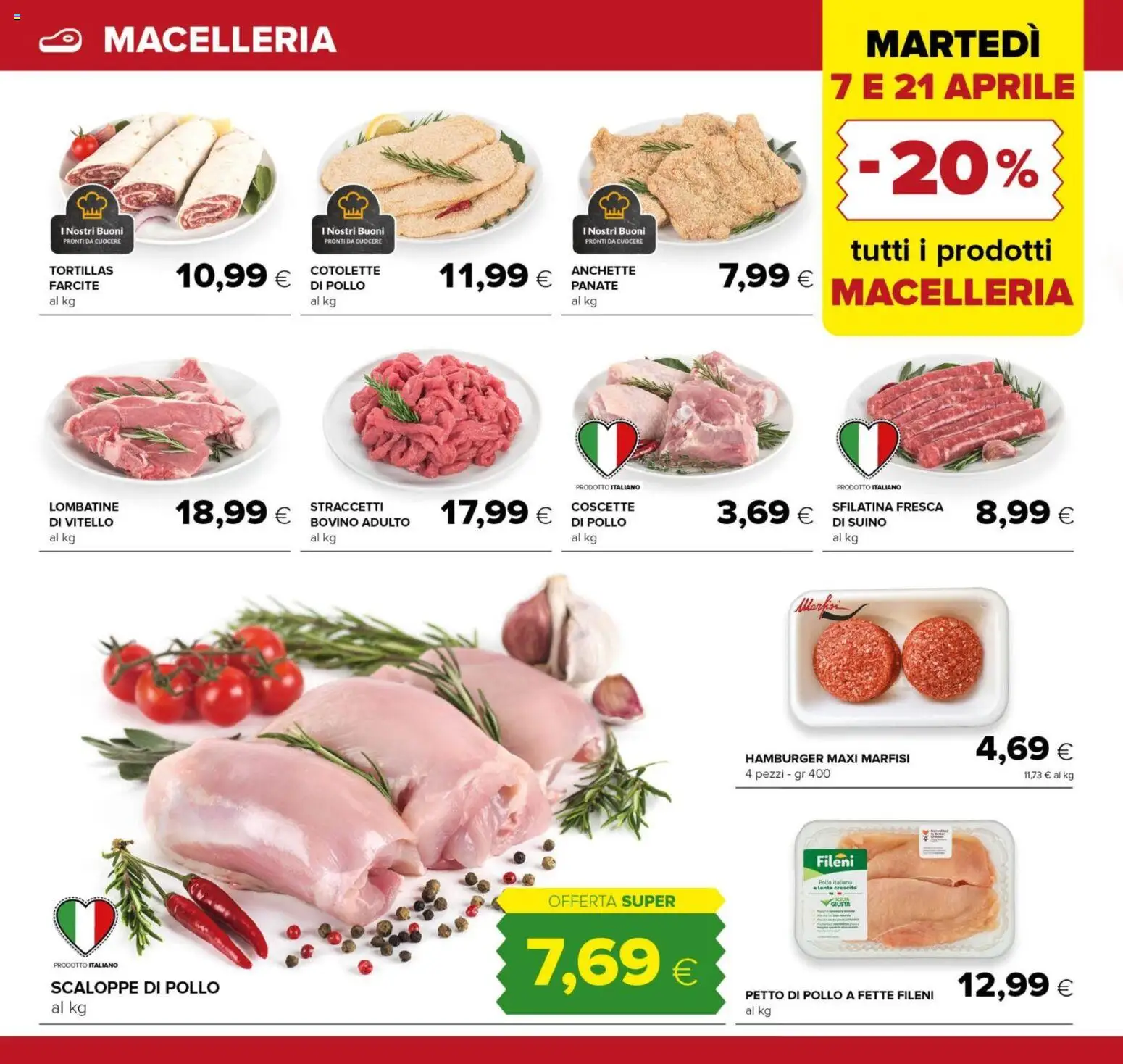 Volantino Oasi del 07.04.2026 | Pagina: 4 | Prodotti: Bovino, Pollo, Suino, Tortillas