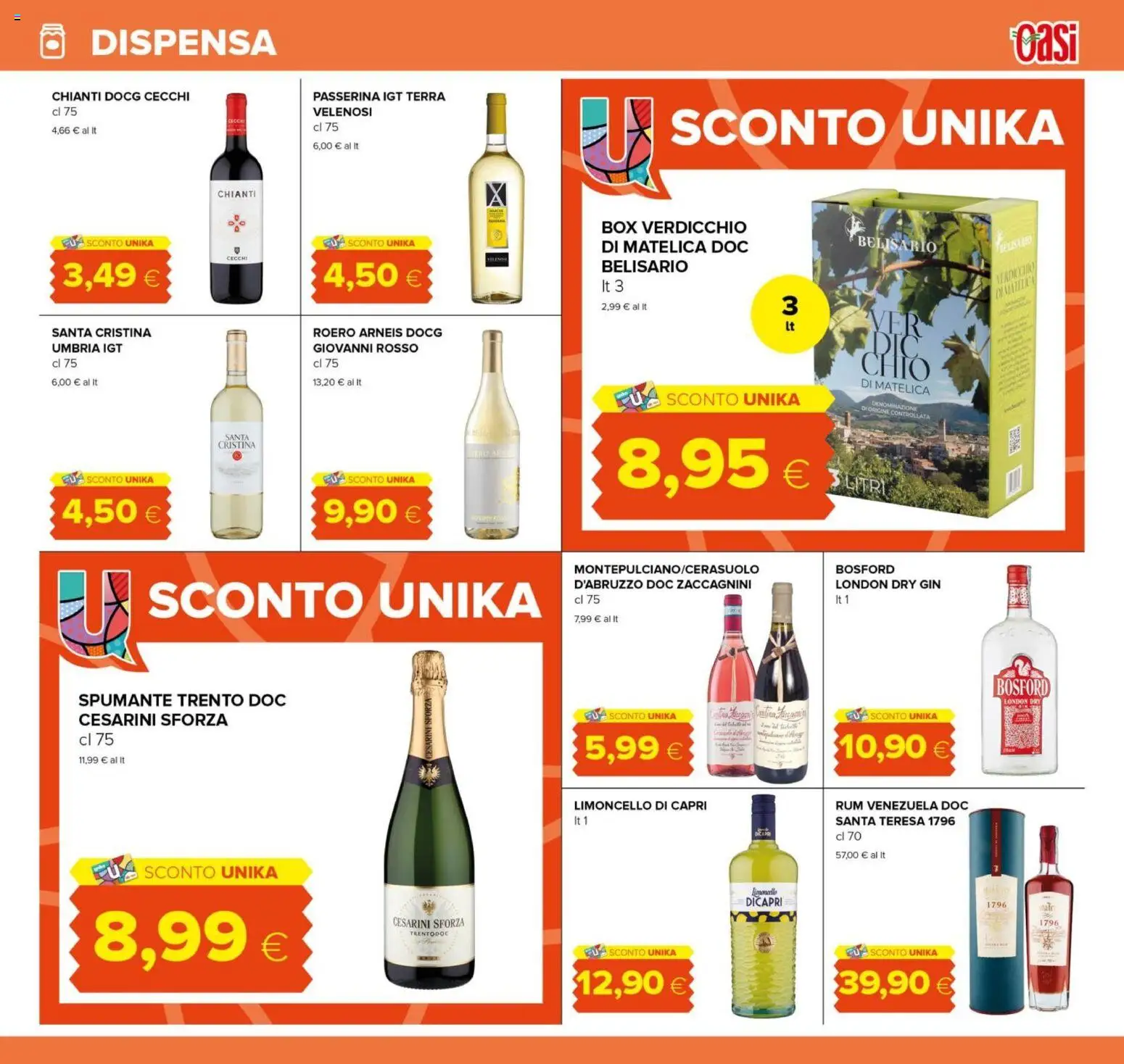 Volantino Oasi del 21.11.2025 | Pagina: 19 | Prodotti: Gin, Rum, Spumante, Terra