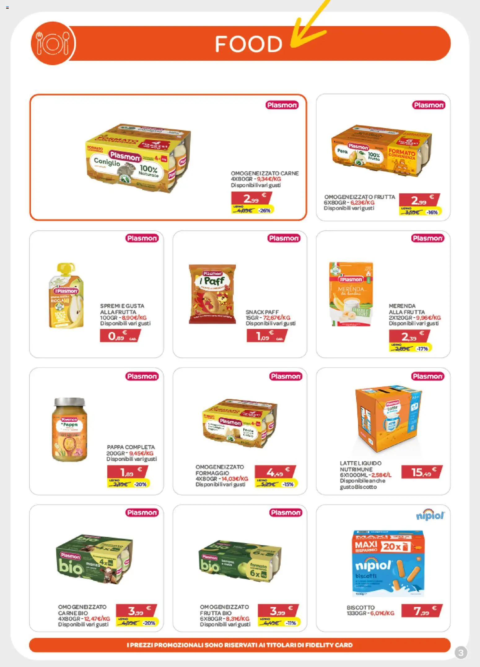 Volantino Bimbo store del 05.03.2026 | Pagina: 3 | Prodotti: Biscotti, Frutta, Formaggio, Pera