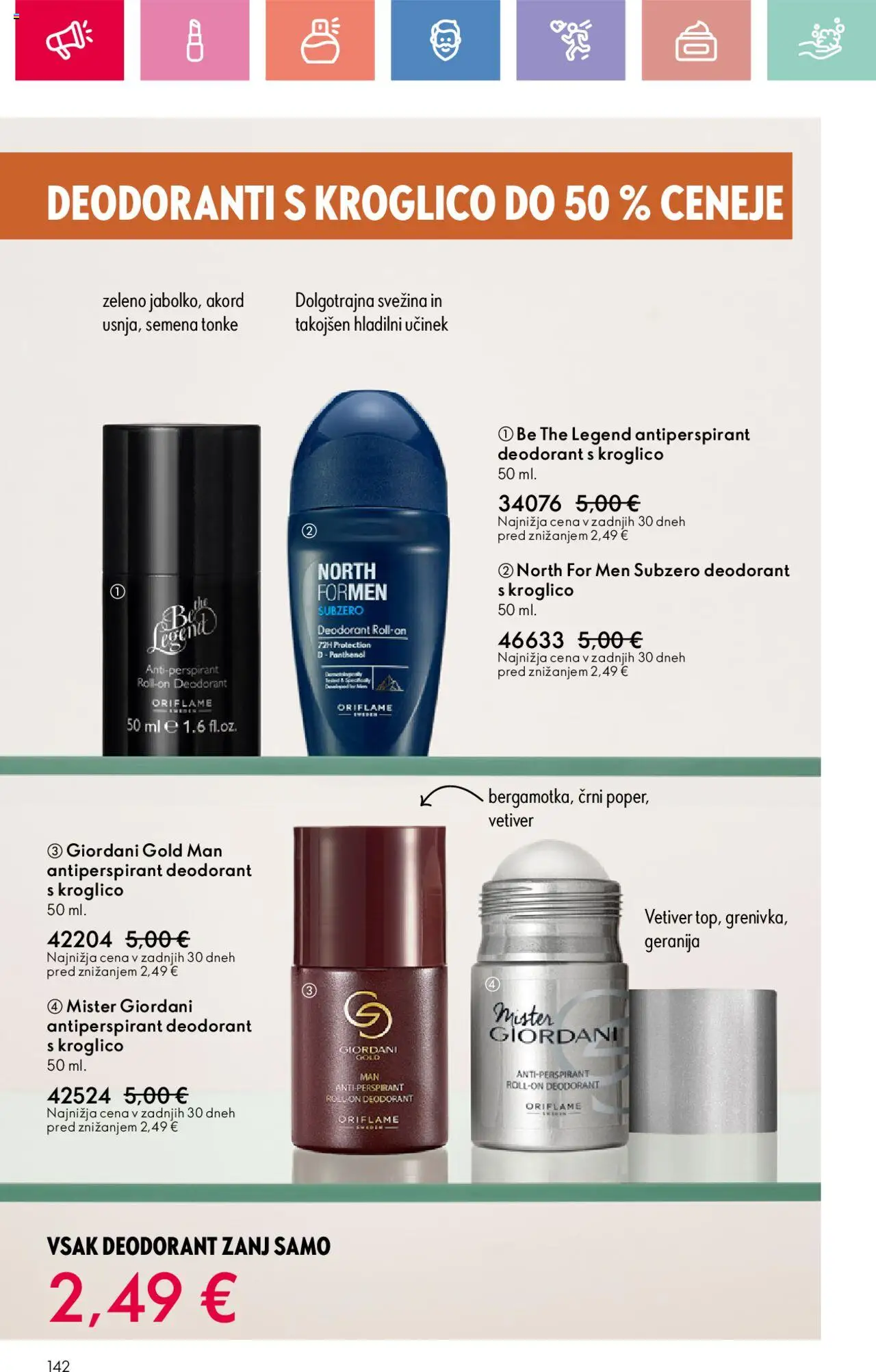 Oriflame katalog 12 │ velja od 24.08.2025 | Stran: 142 | Izdelki: Deodorant, Antiperspirant