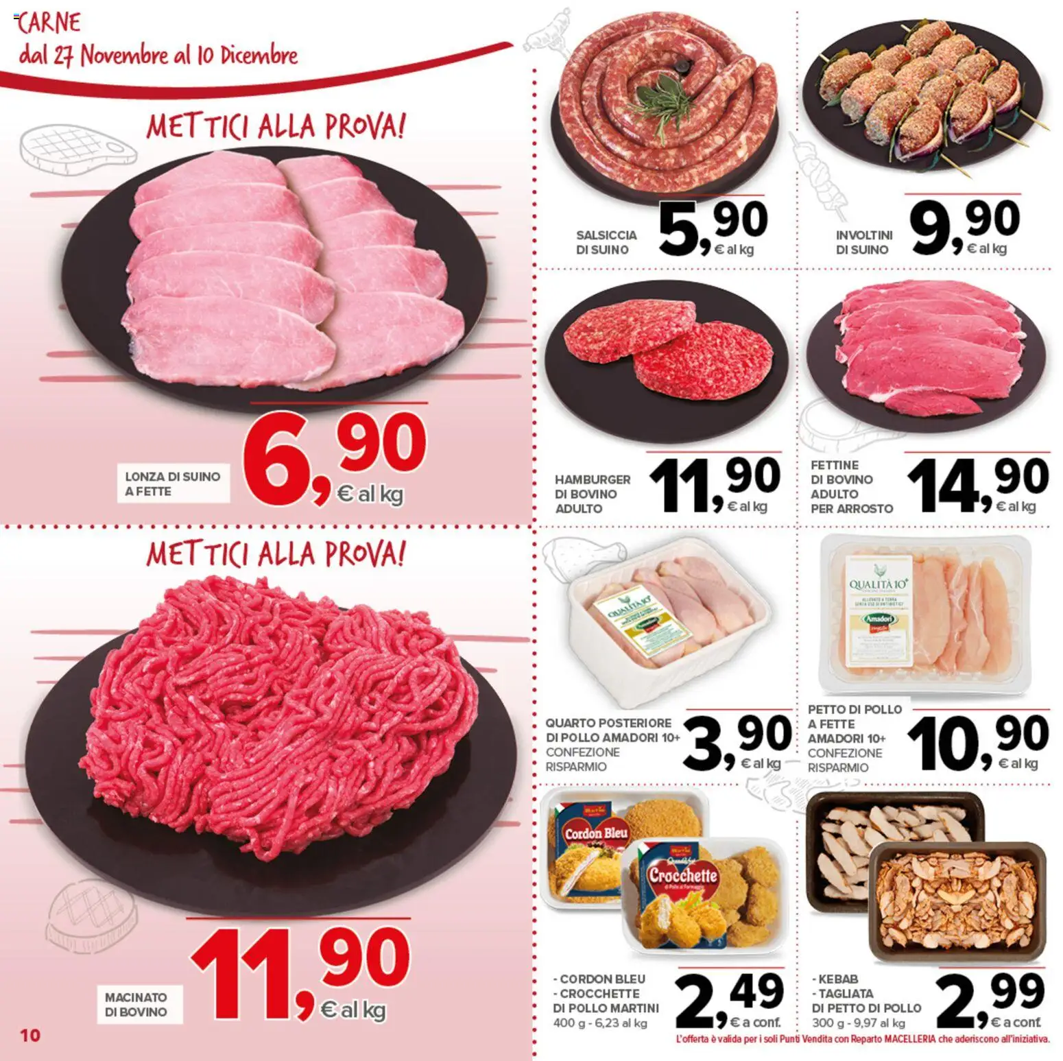Volantino Todis del 27.11.2025 | Pagina: 10 | Prodotti: Pollo, Salsiccia, Crocchette, Hamburger