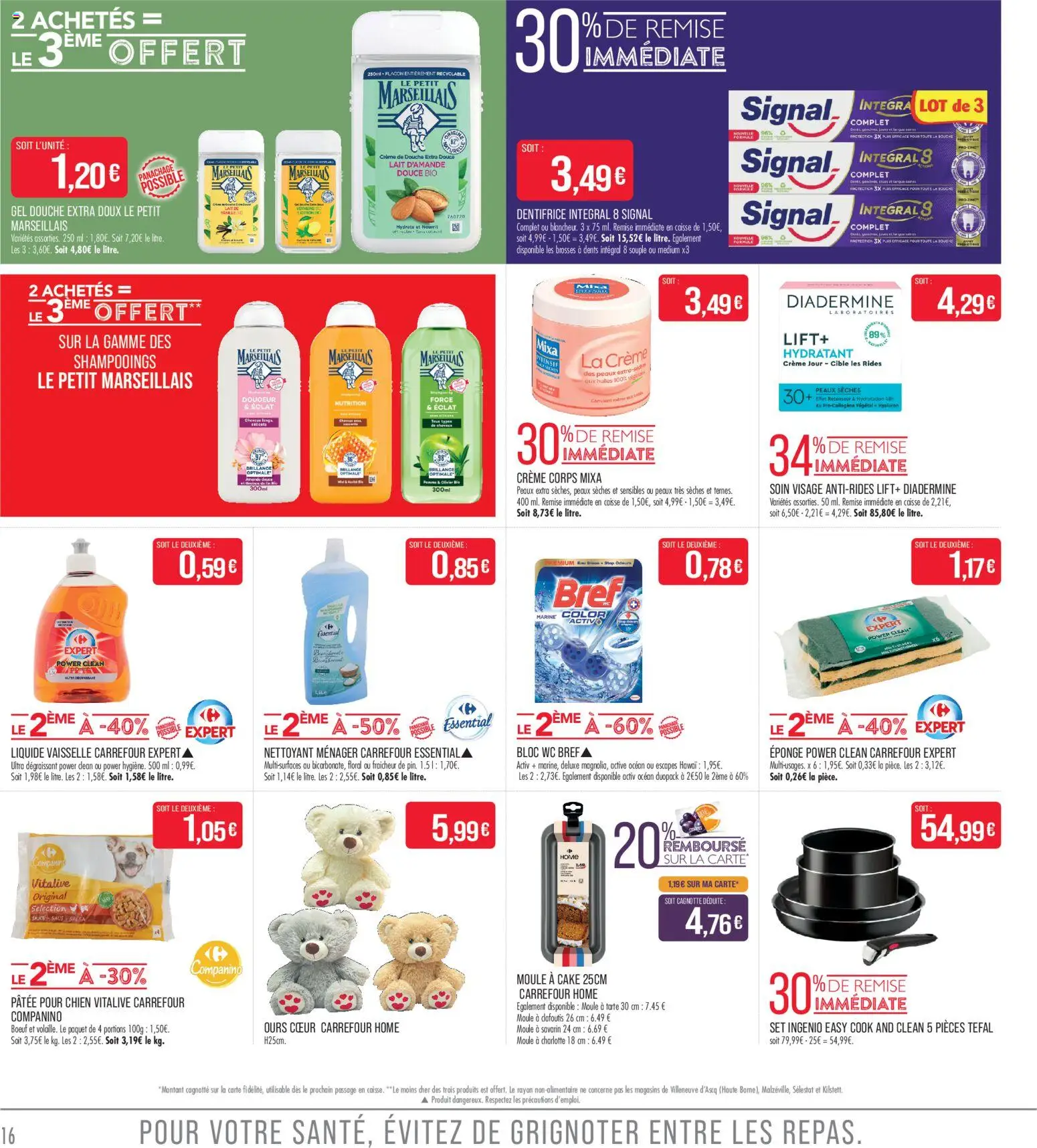 {H1} | Page: 16 | Produits: Amande, Eponge, Dentifrice, Douche